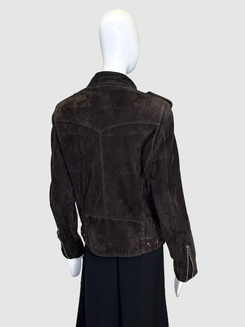 Suede Zip-Up Jacket - Size XS