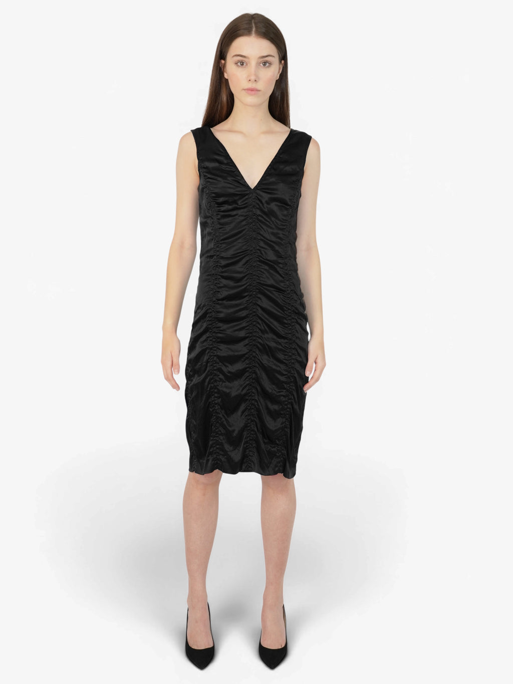 Ruched Sleeveless Dress