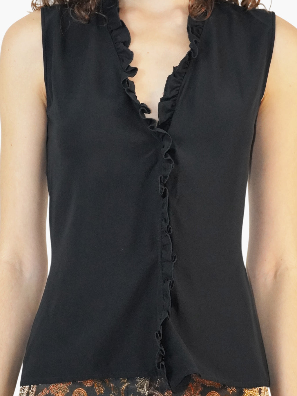 Silk Ruffled Top