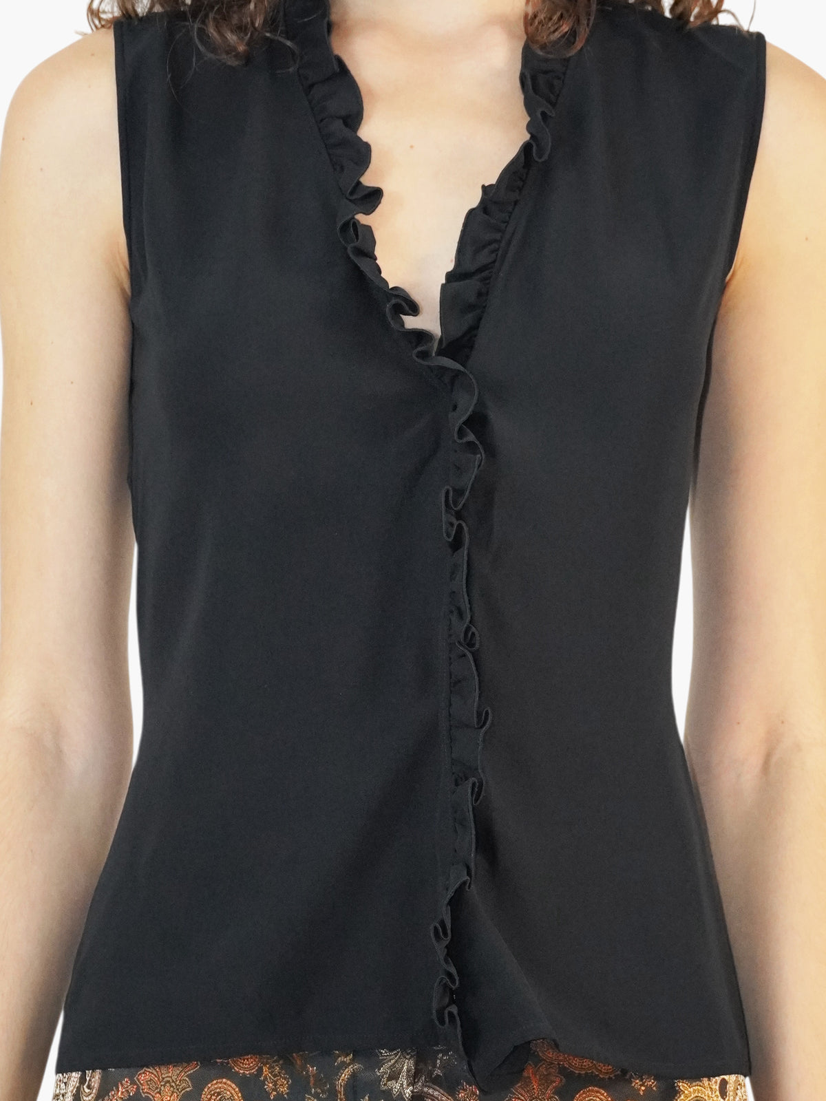 Silk Ruffled Top
