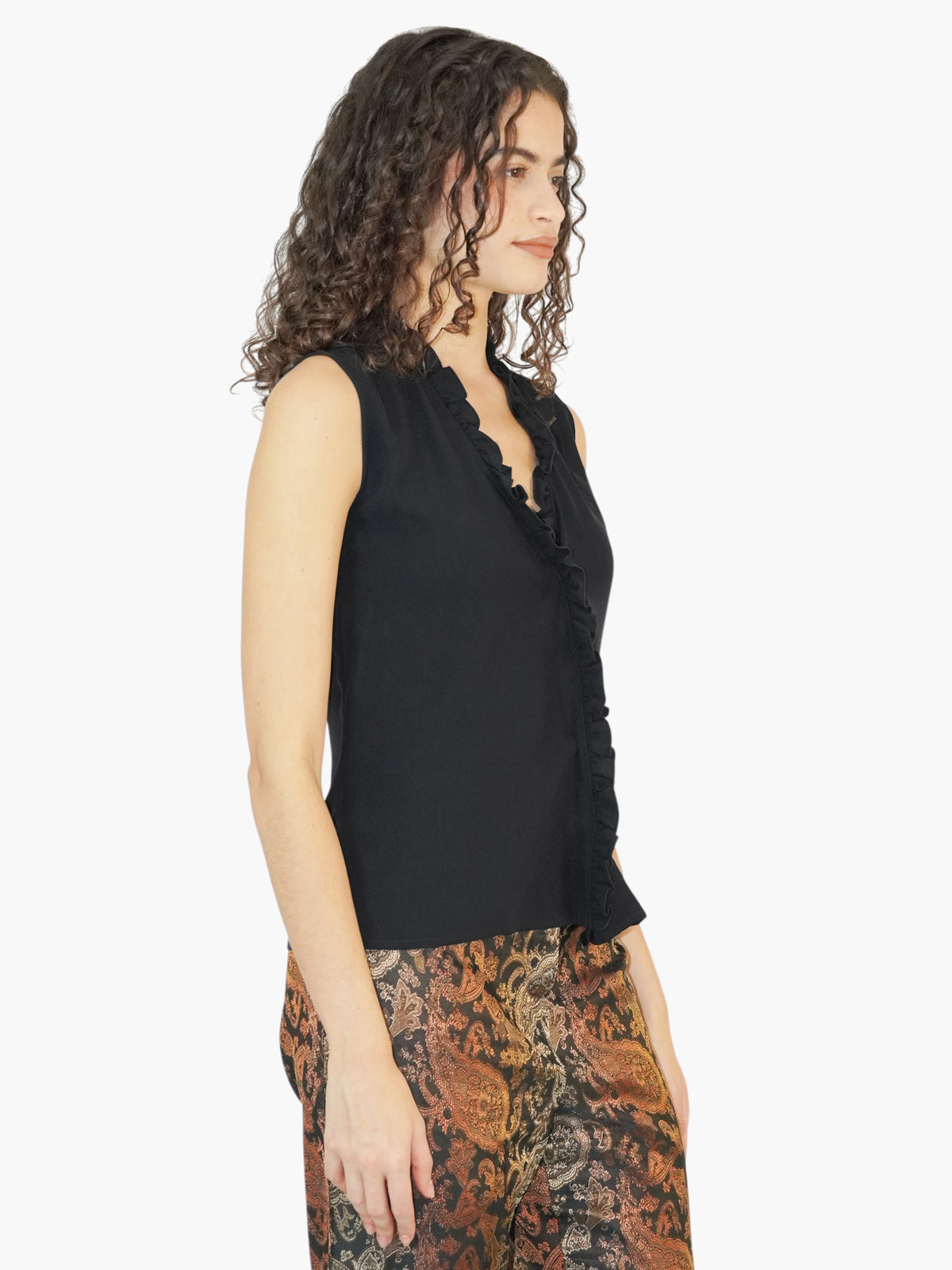 Silk Ruffled Top