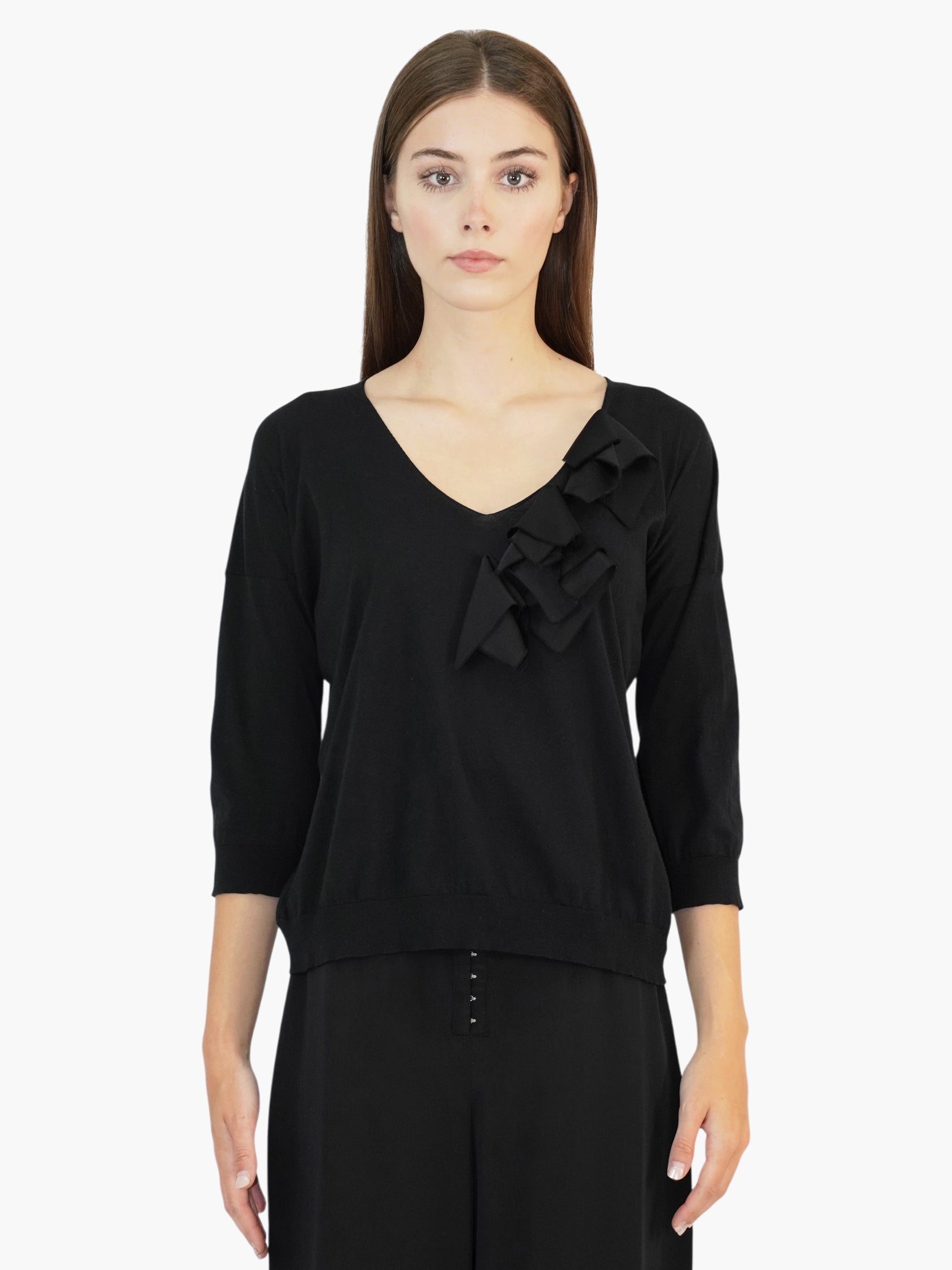 Asymmetric Ruffle Sweater