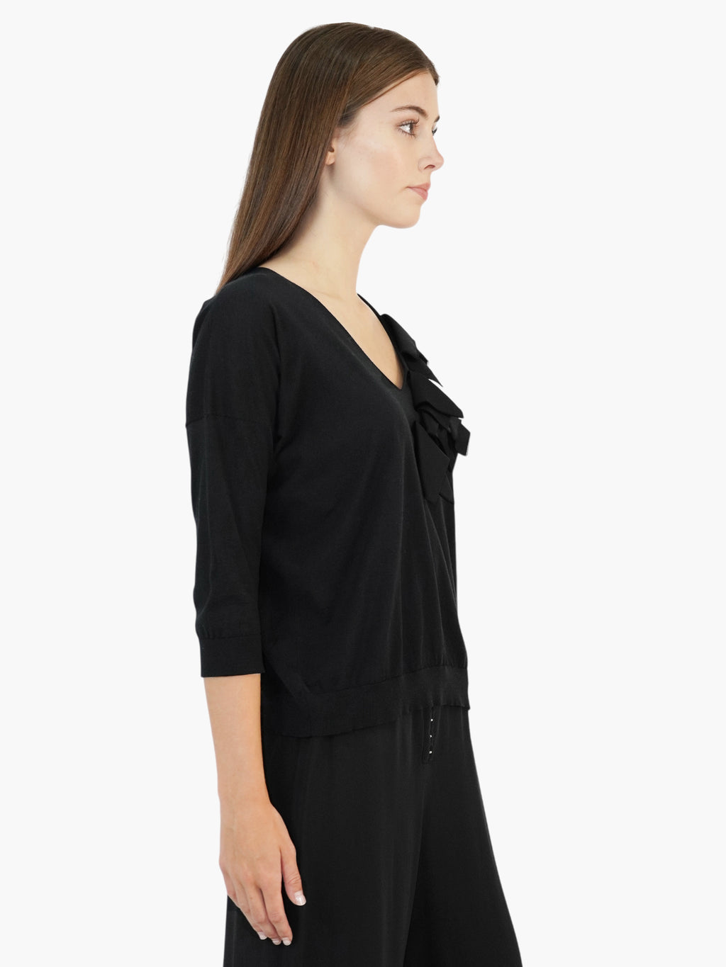 Asymmetric Ruffle Sweater