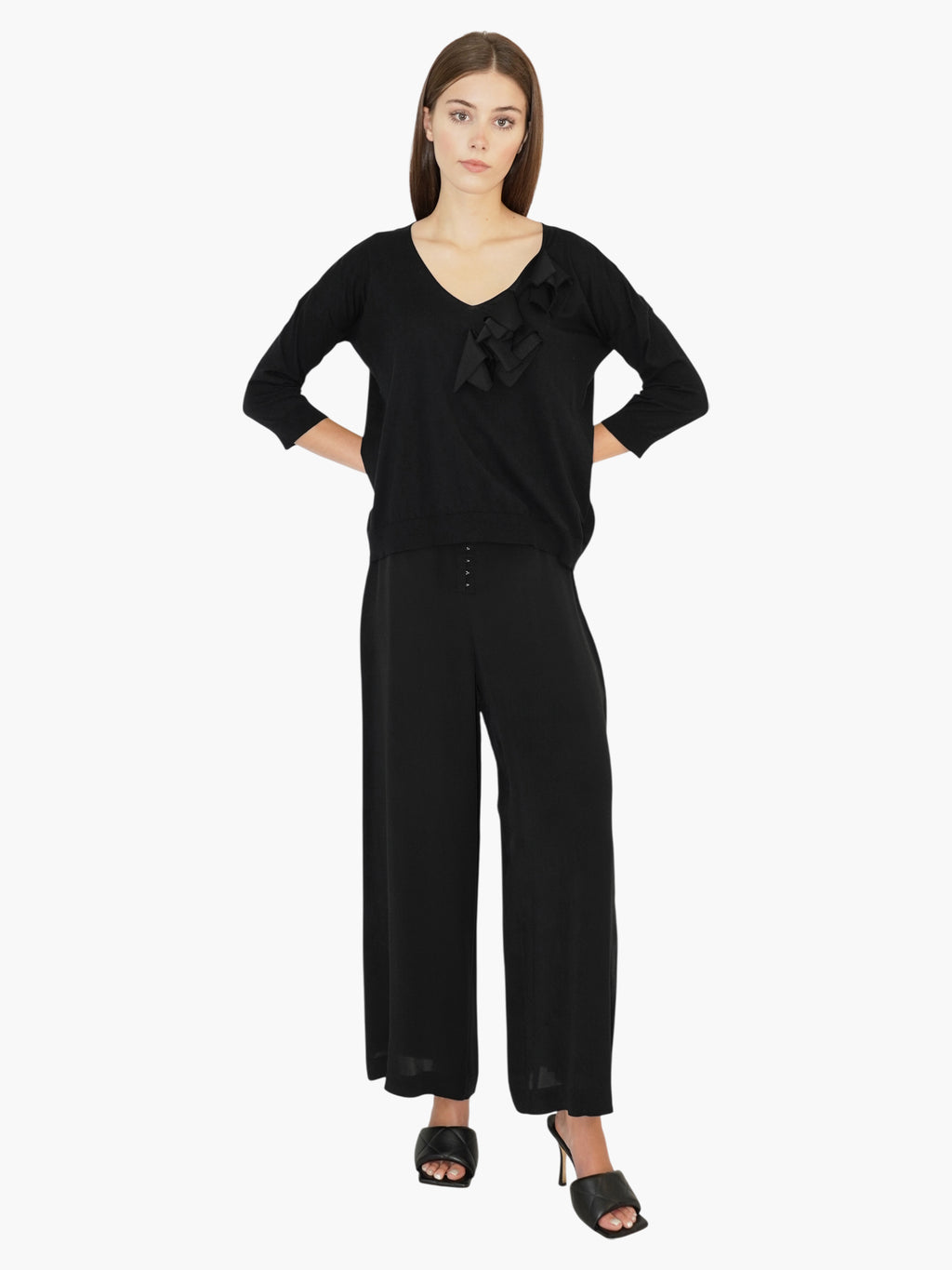 Asymmetric Ruffle Sweater
