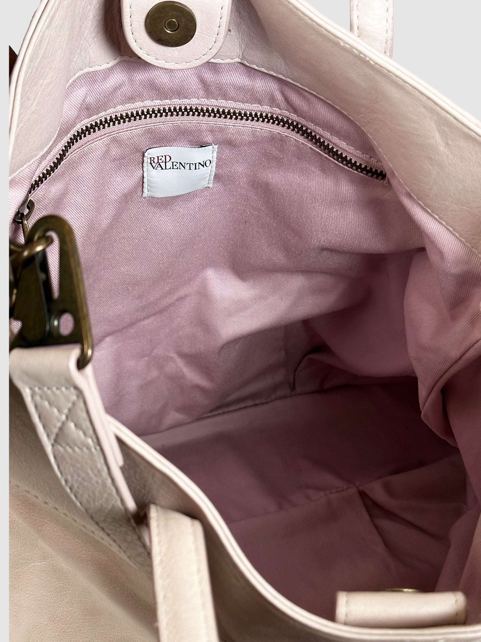 Tall Leather Tote Bag with Bow