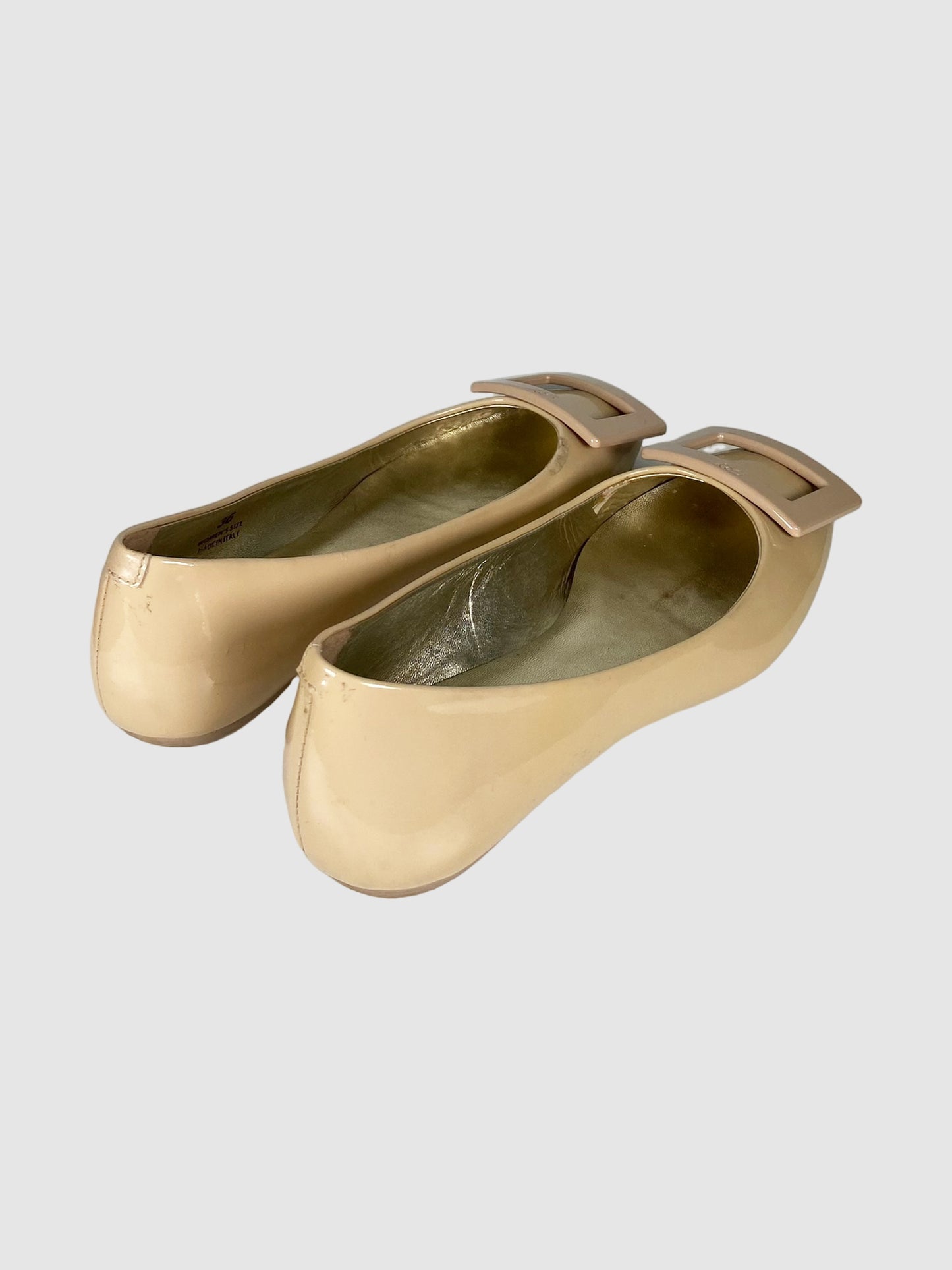 Patent Leather Ballerina Flats - Size 36