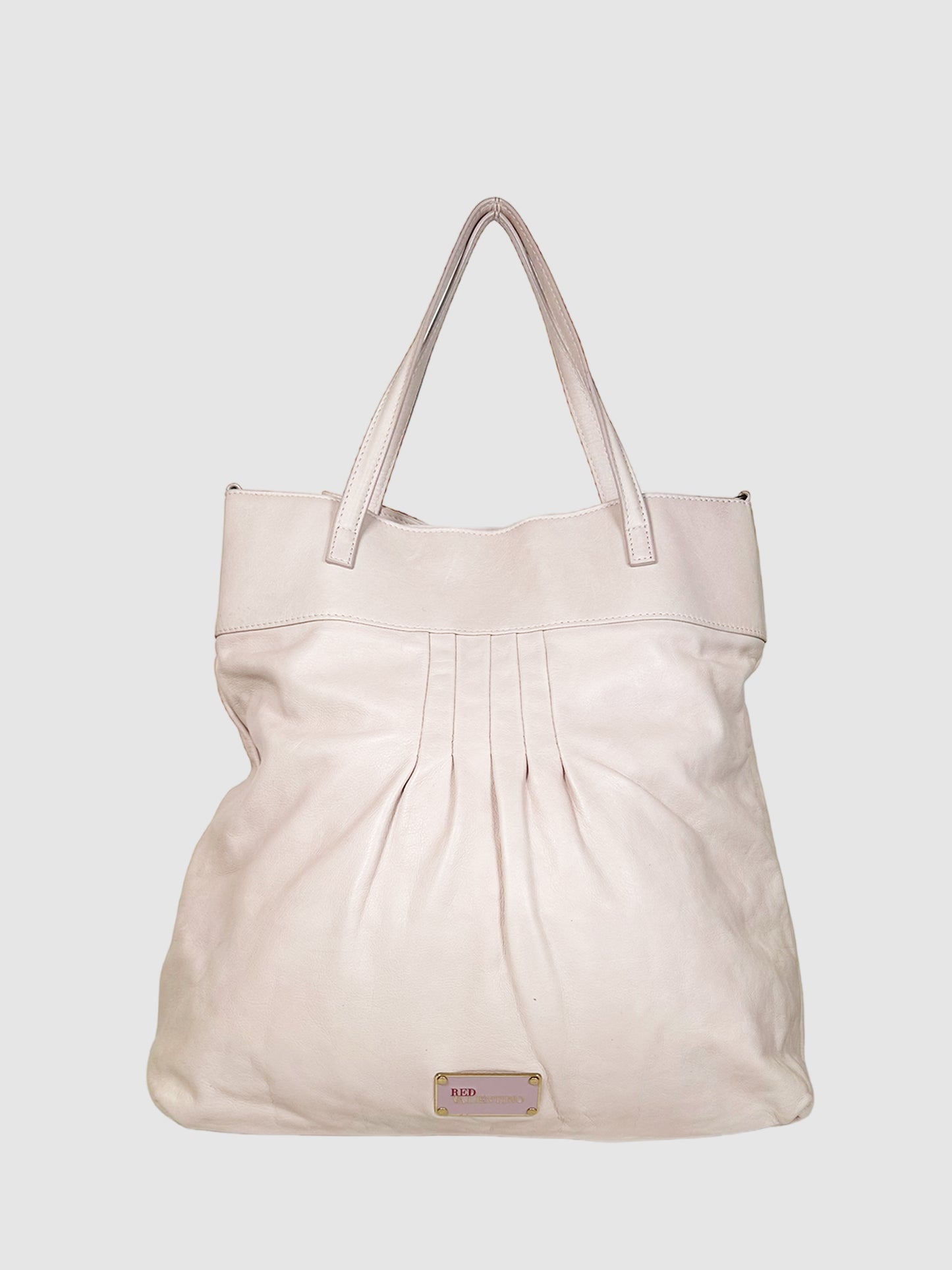 Tall Leather Tote Bag with Bow