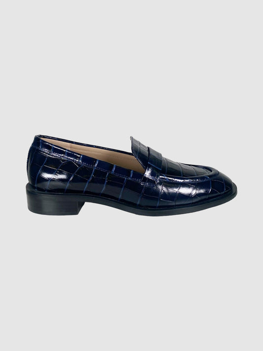 Stuart Weitzman Crocodile Print Leather Loafers - Size 8.5