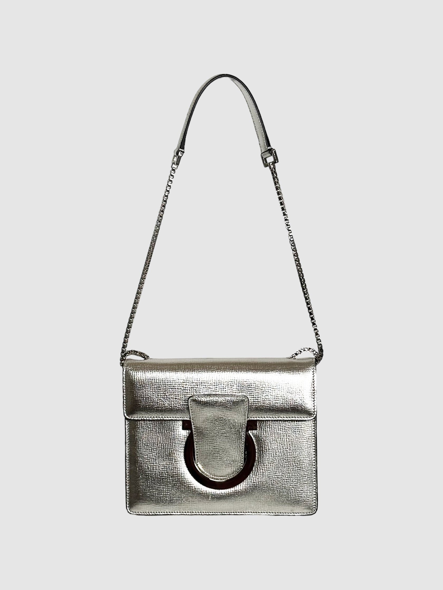 Salvatore Ferragamo Metallic Leather Crossbody Bag