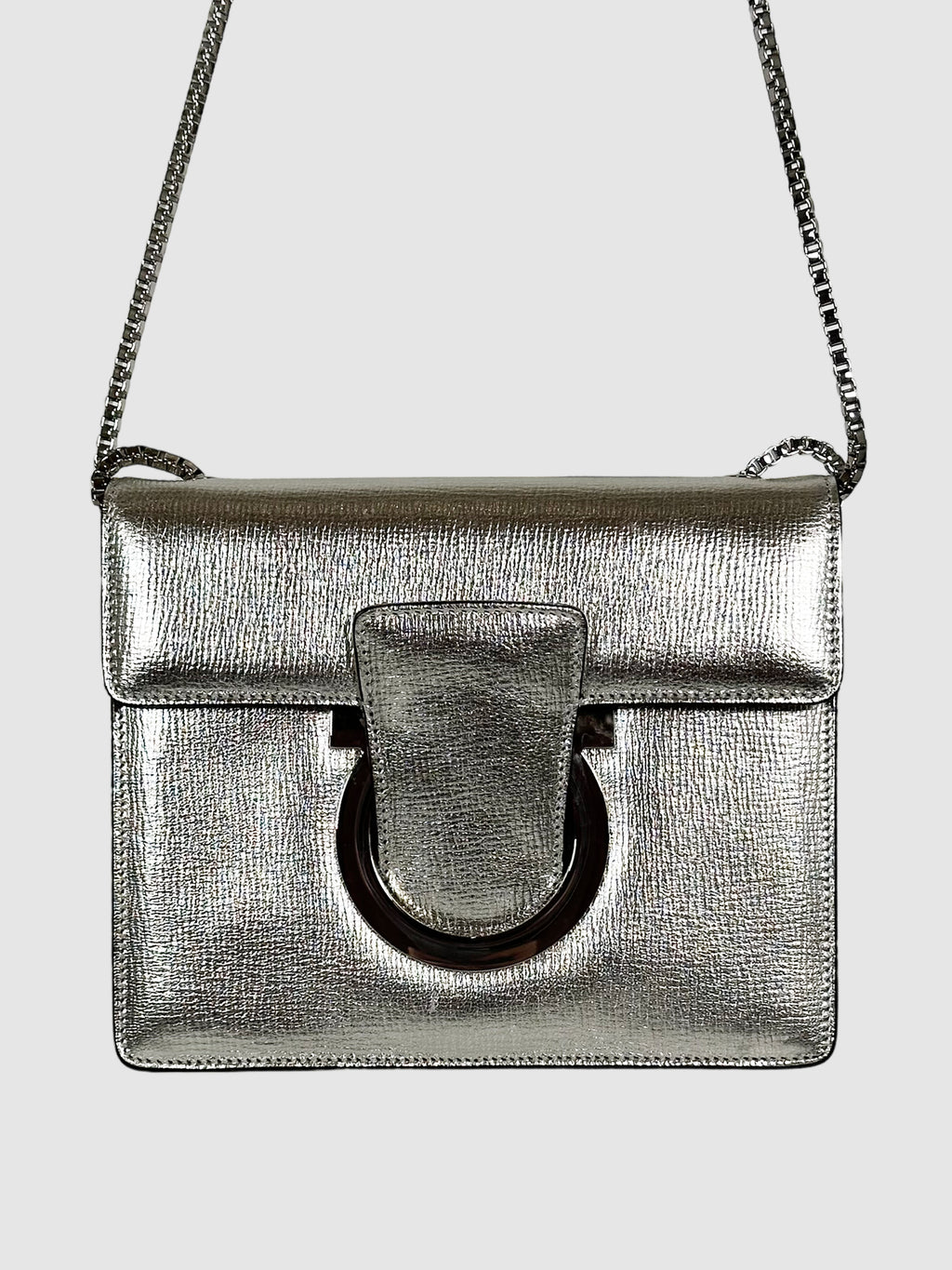 Salvatore Ferragamo Metallic Leather Crossbody Bag