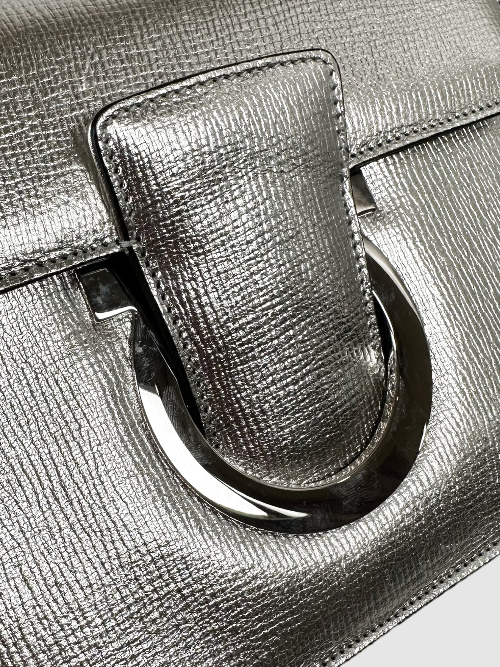 Salvatore Ferragamo Metallic Leather Crossbody Bag