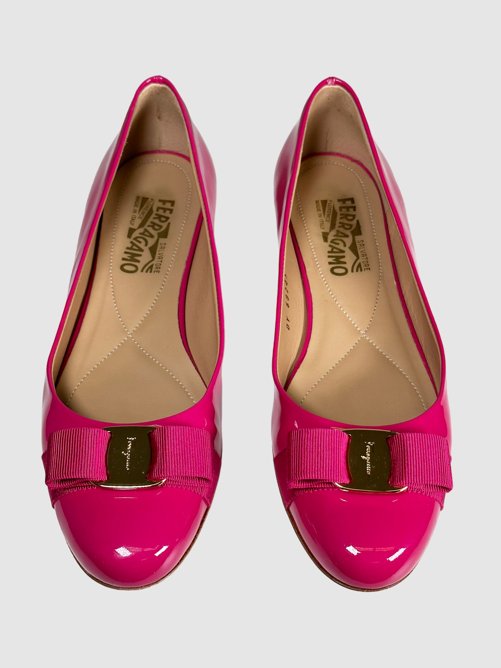 Salvatore Ferragamo Patent Leather Ballet Flats - Size 9