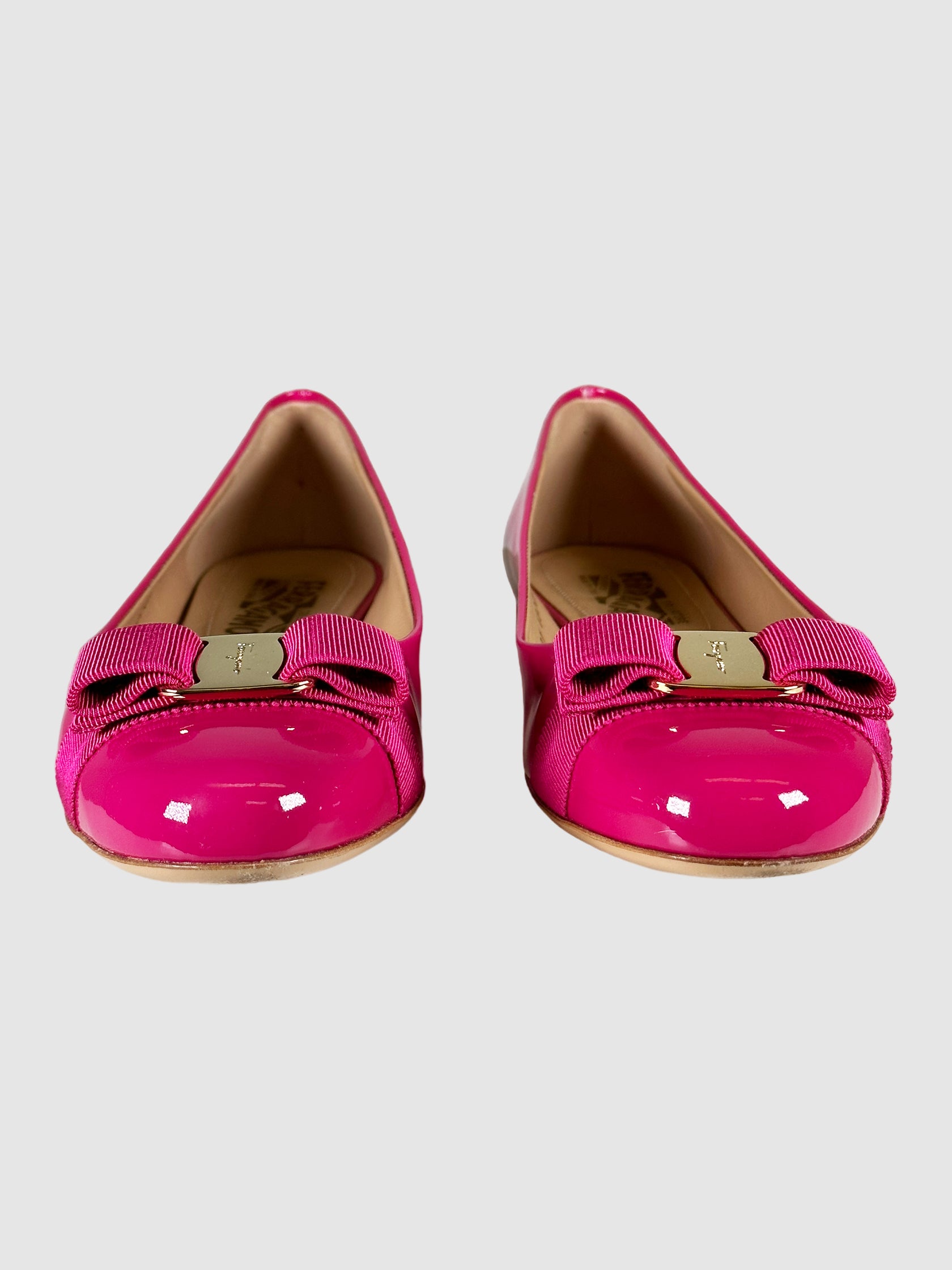 Salvatore Ferragamo Patent Leather Ballet Flats - Size 9