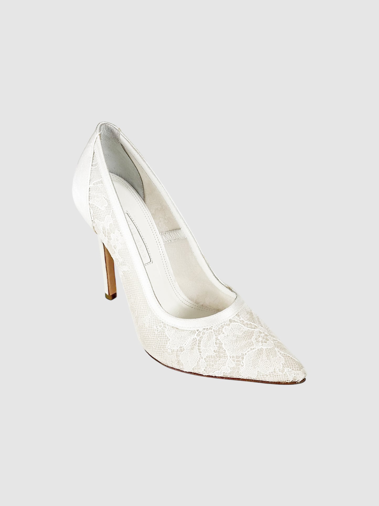 Lace Pointed Toe Pumps - Size 36