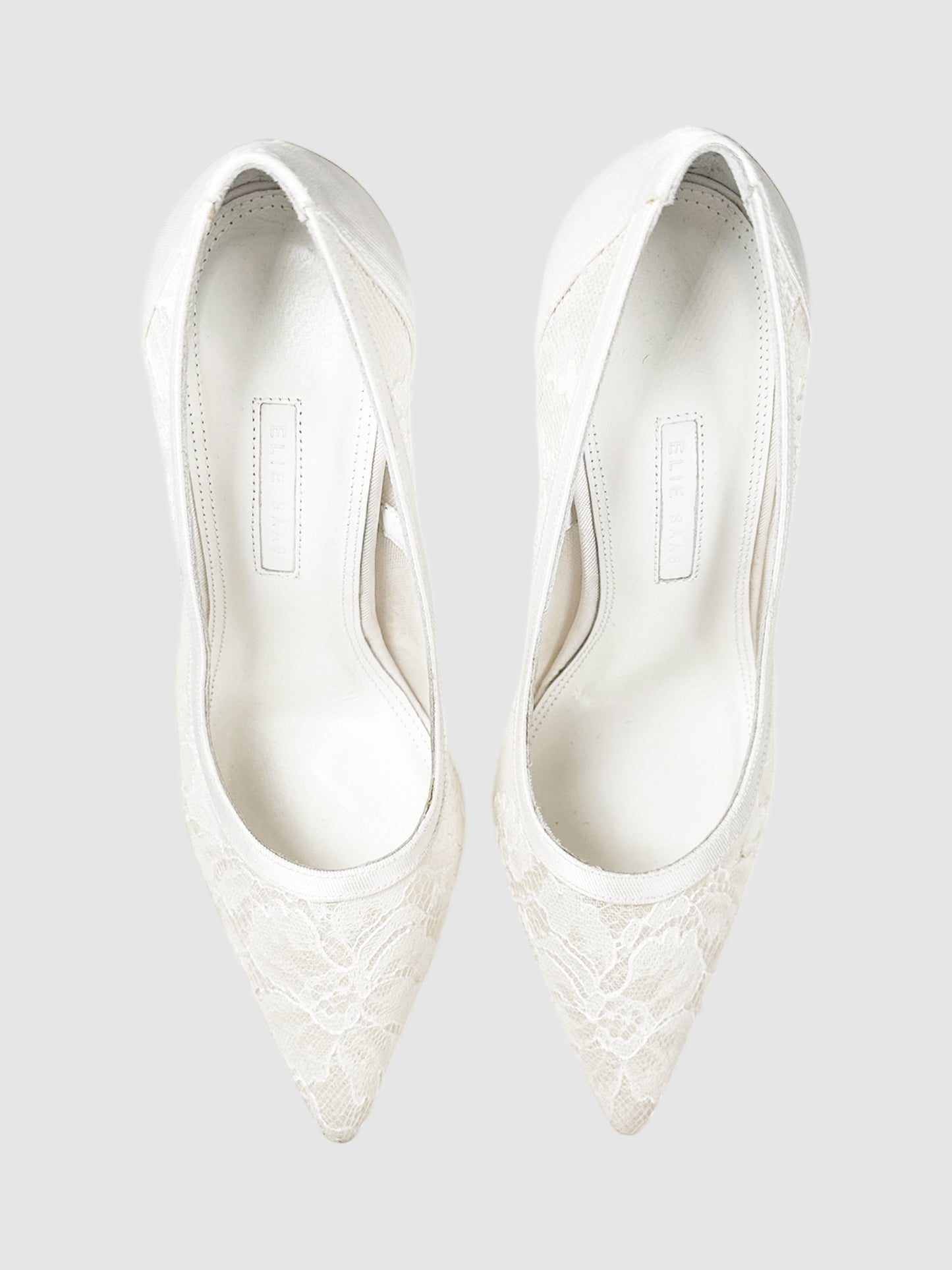 Lace Pointed Toe Pumps - Size 36