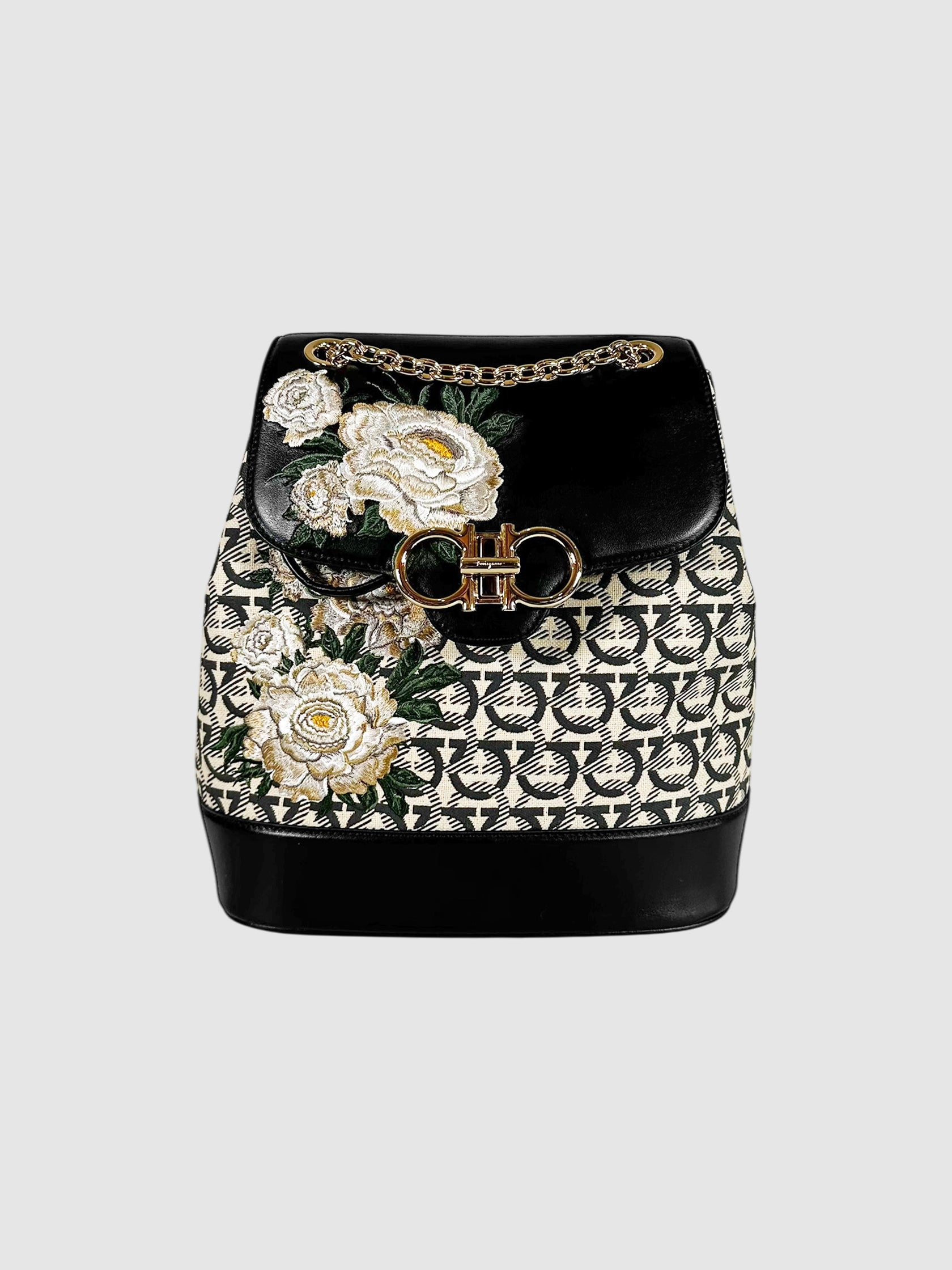 Gancini Monogram Chain Strap Backpack