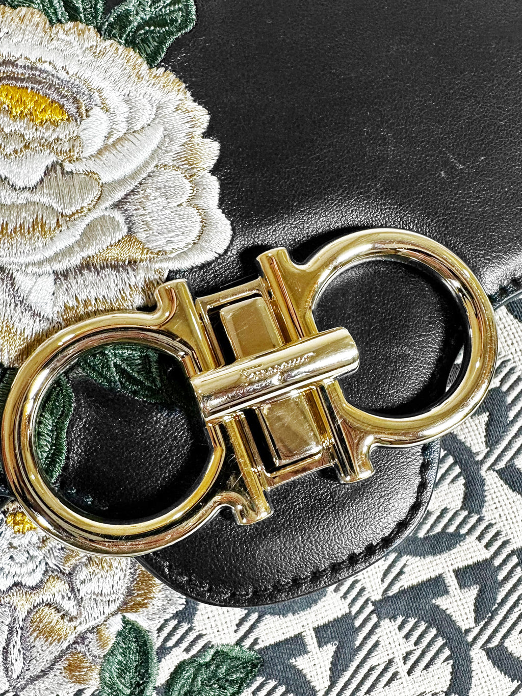 Gancini Monogram Chain Strap Backpack