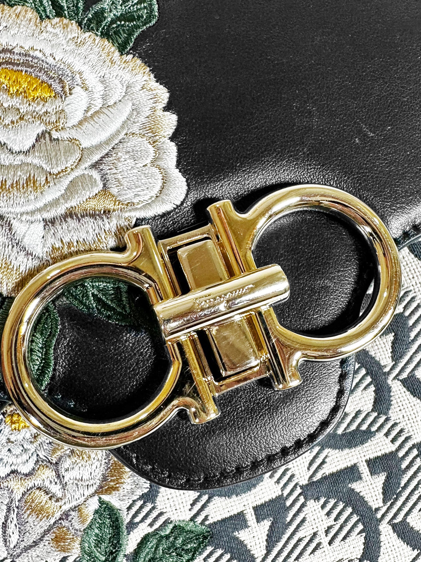 Gancini Monogram Chain Strap Backpack