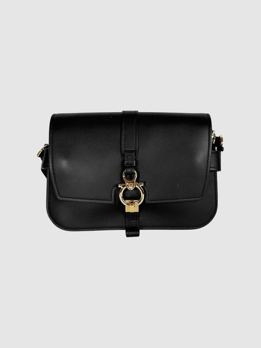 Leather Gancini Crossbody Bag