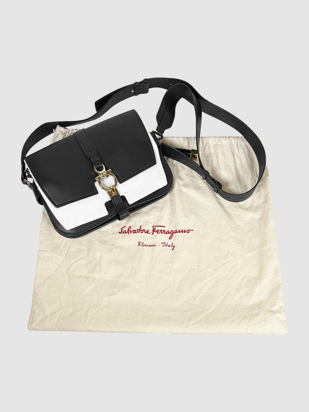 Leather Gancini Crossbody Bag