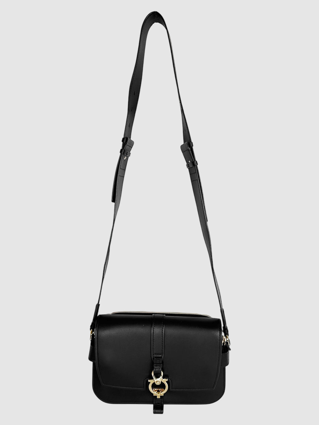 Leather Gancini Crossbody Bag