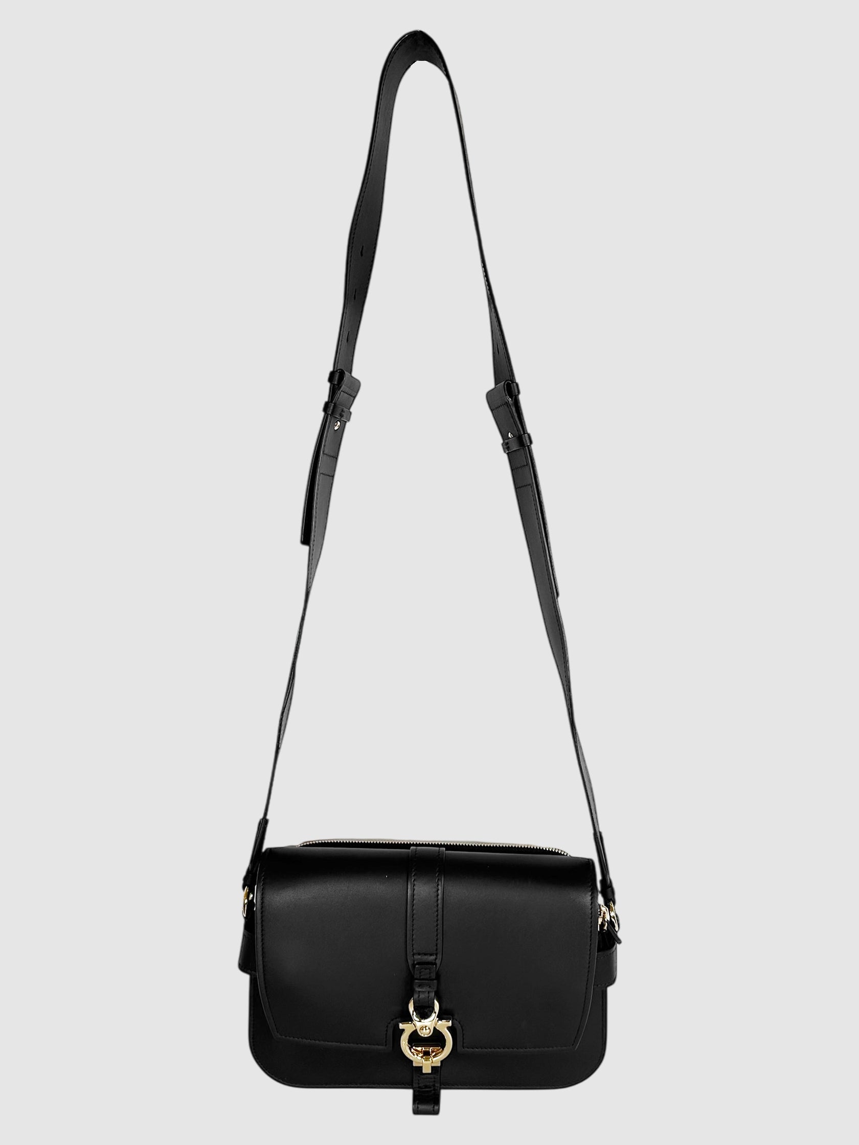 Leather Gancini Crossbody Bag