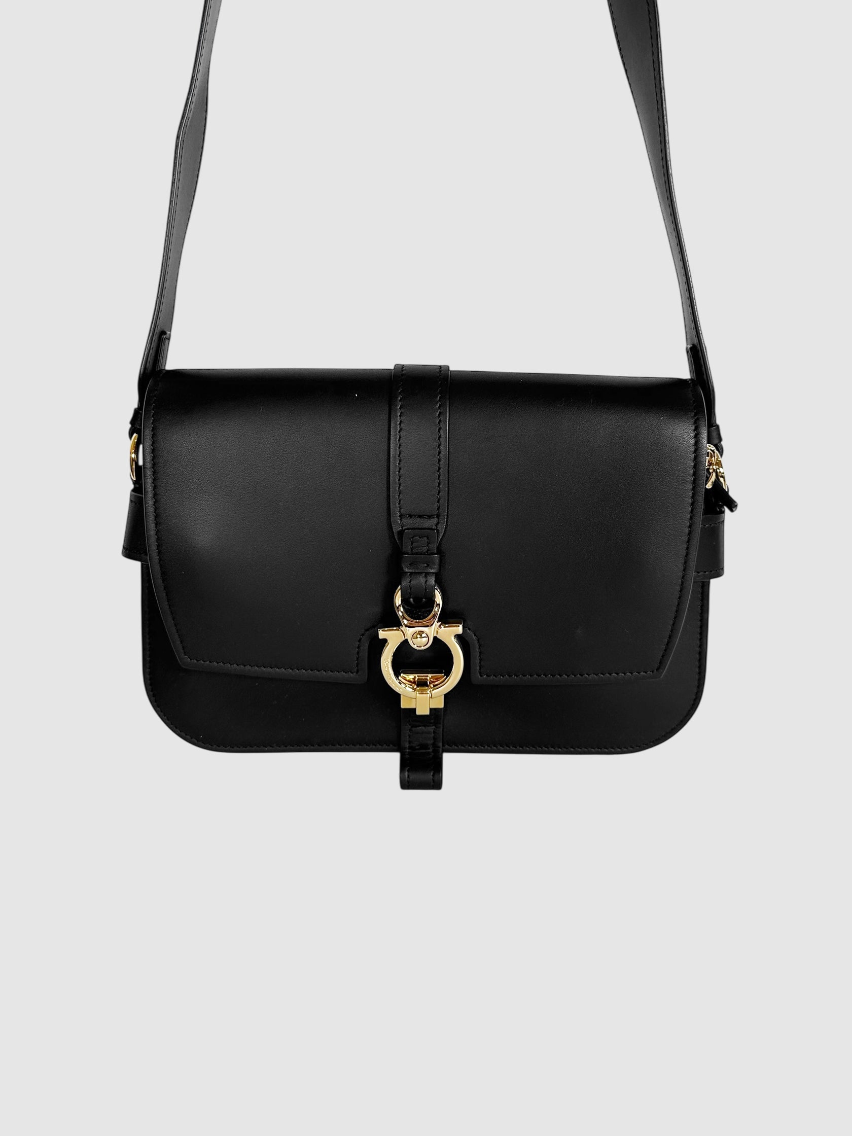 Leather Gancini Crossbody Bag