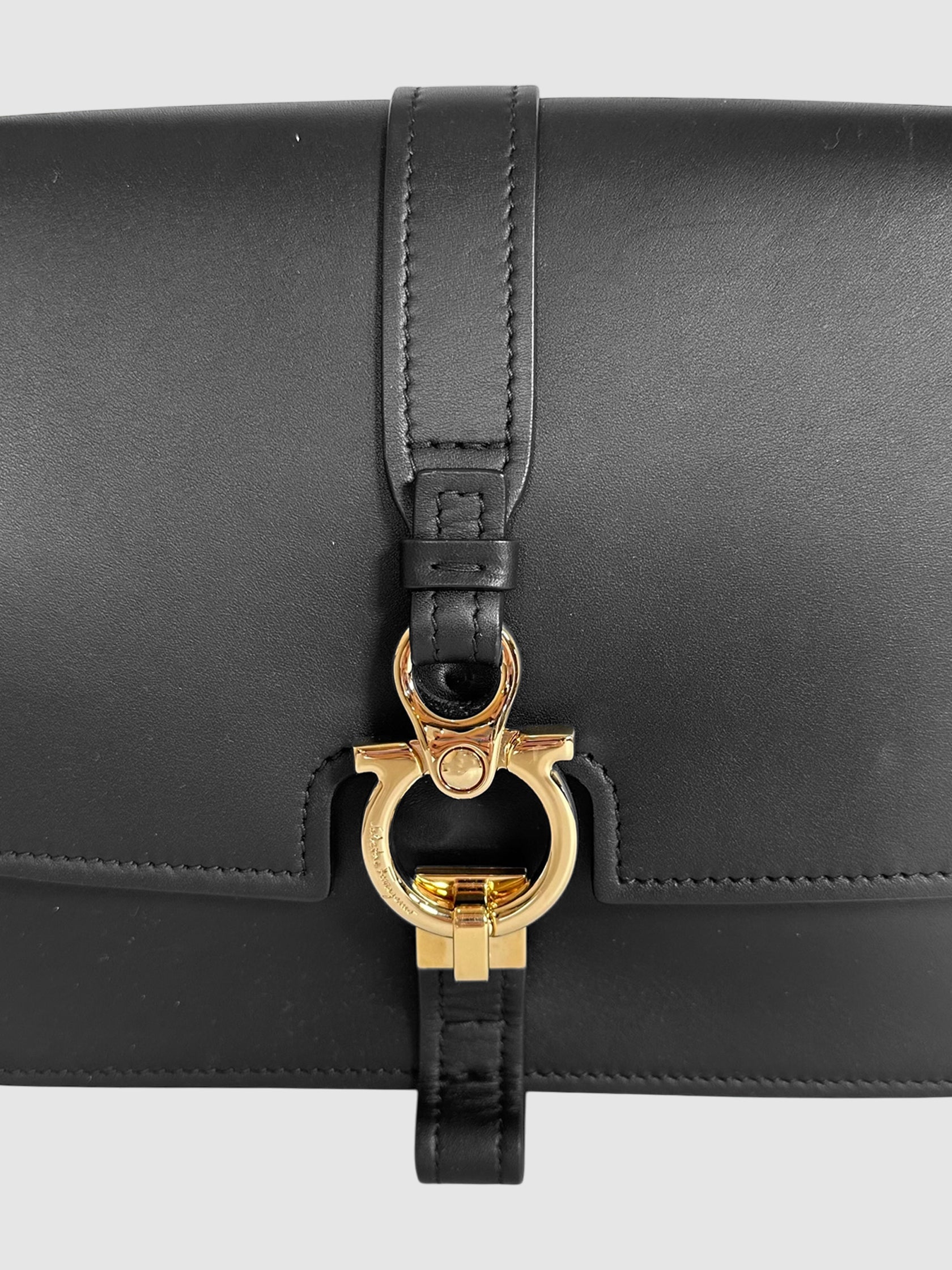 Leather Gancini Crossbody Bag