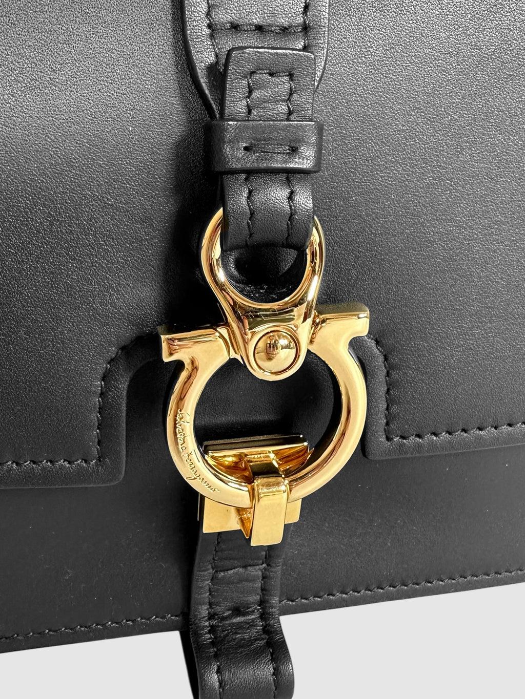 Leather Gancini Crossbody Bag