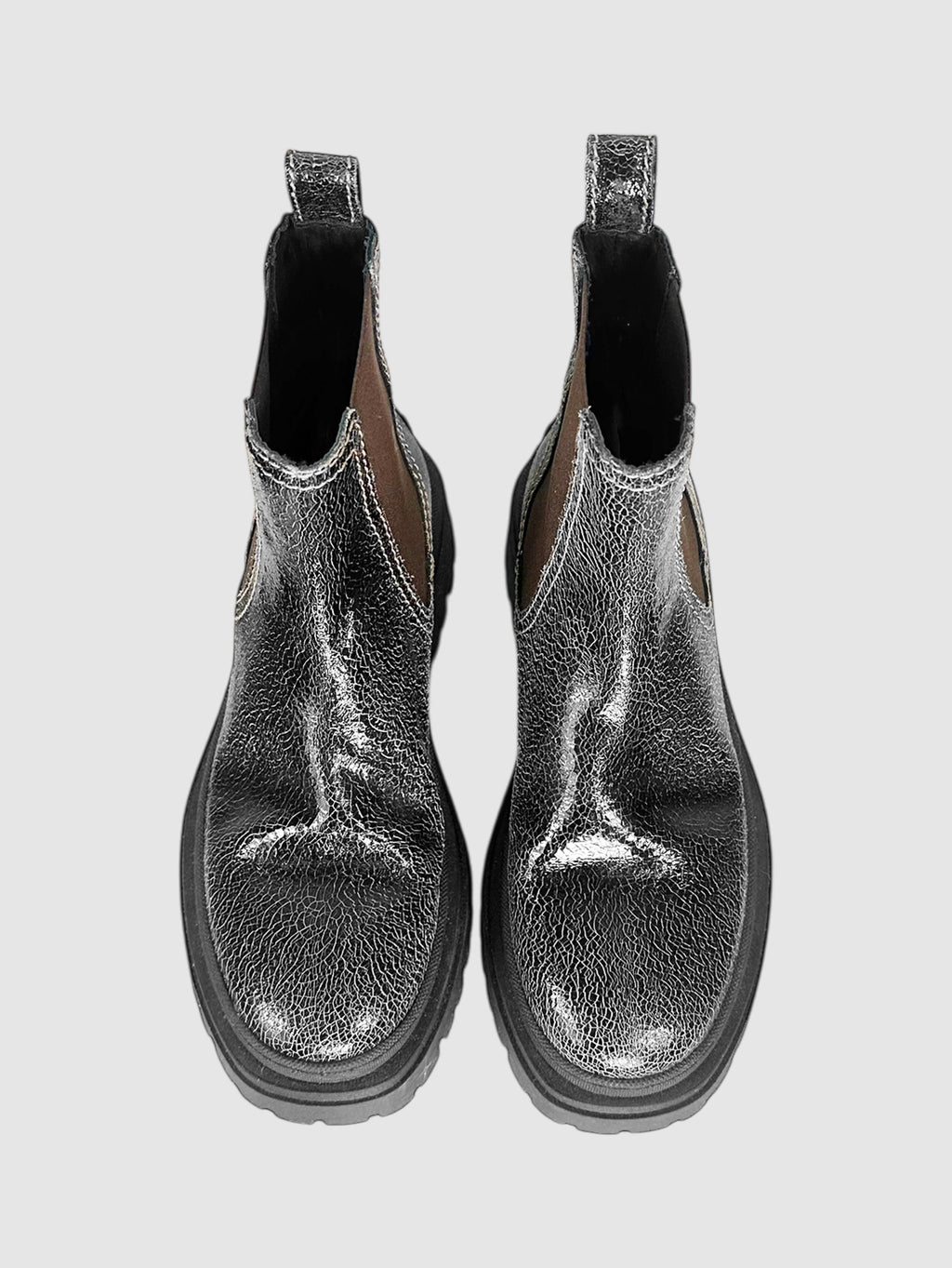 Crackled Platform Boots