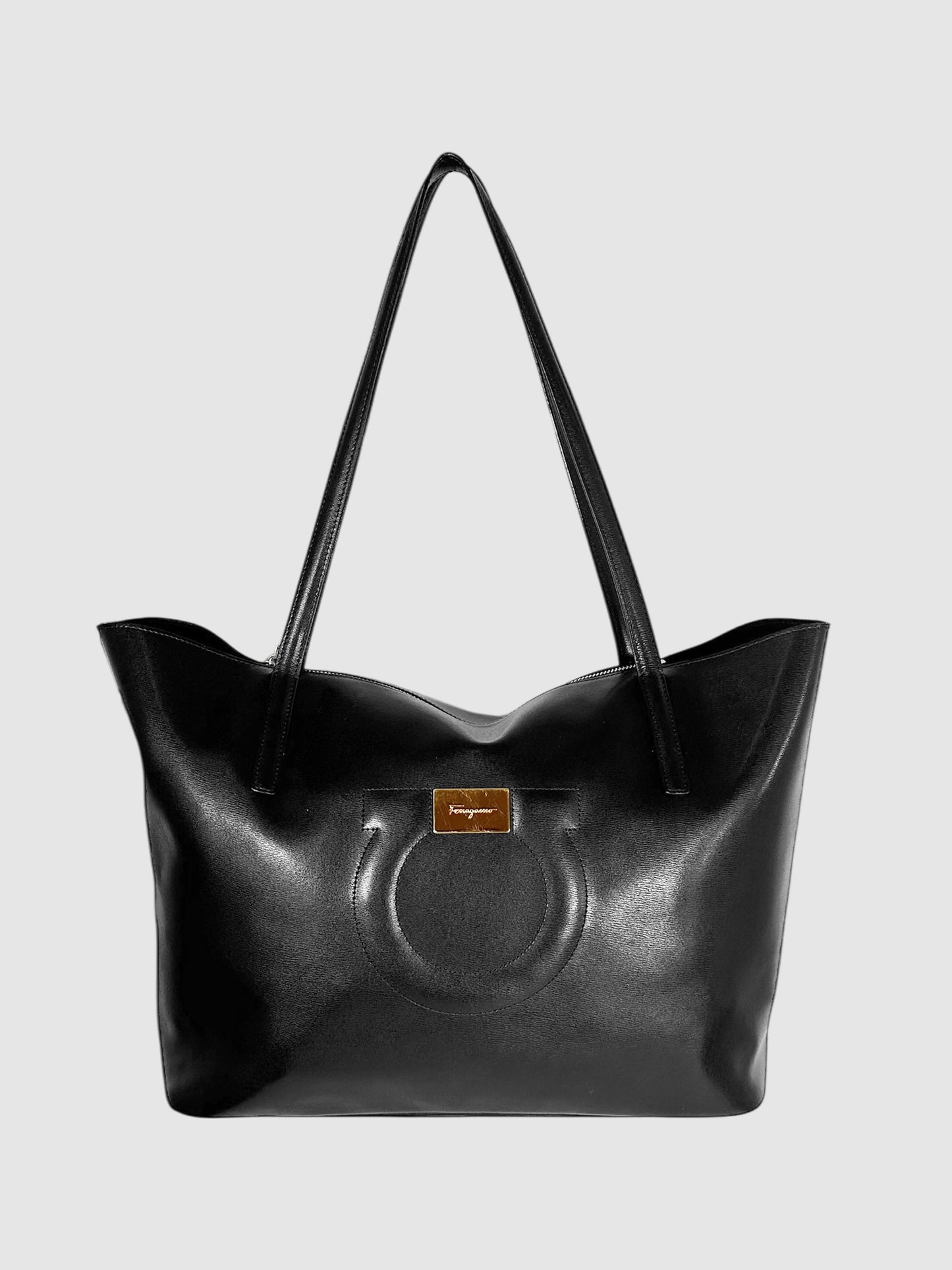 Leather Gancini Tote Bag