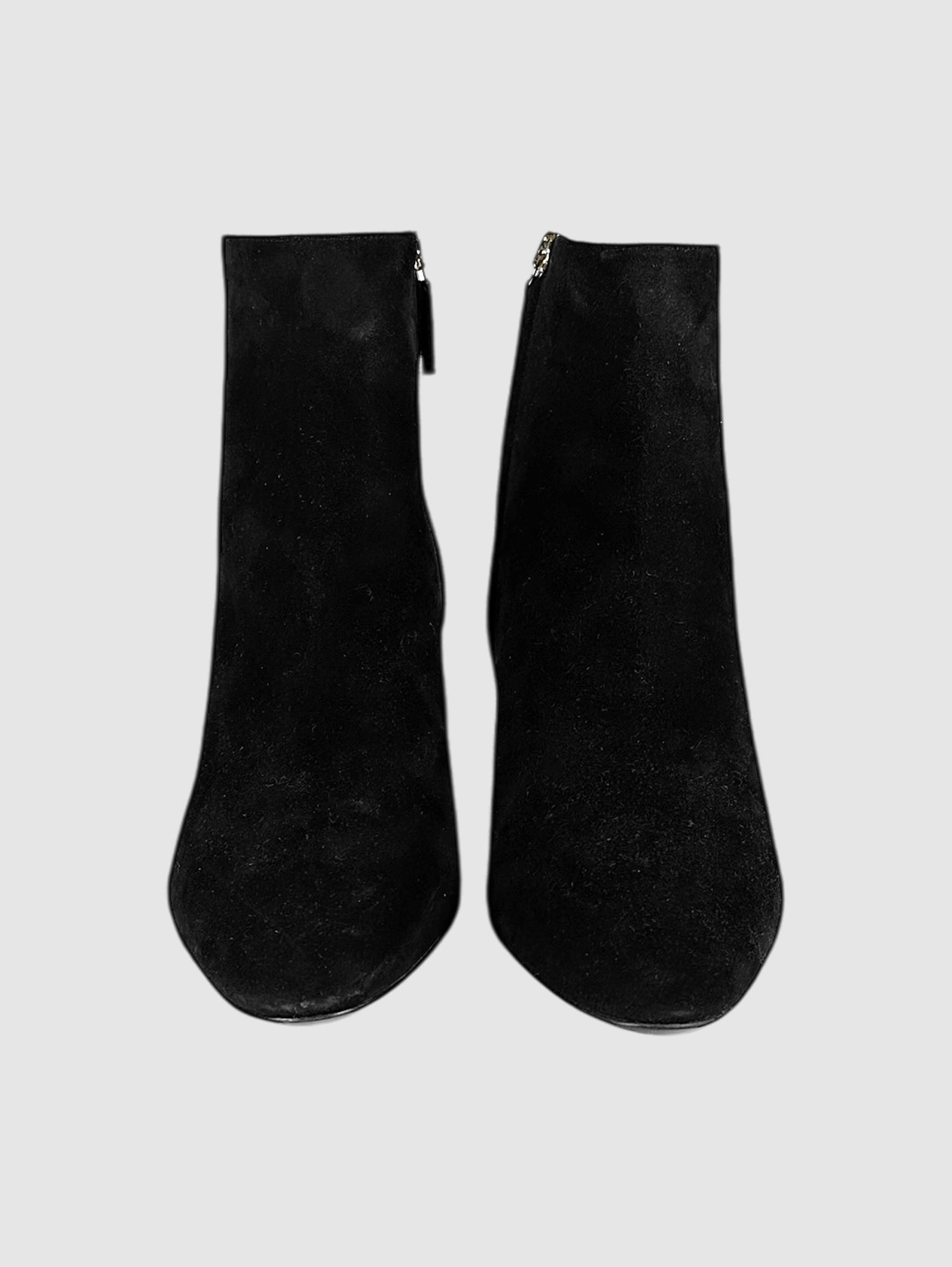 Suede Block Heel Ankle Boots - Size 7.5