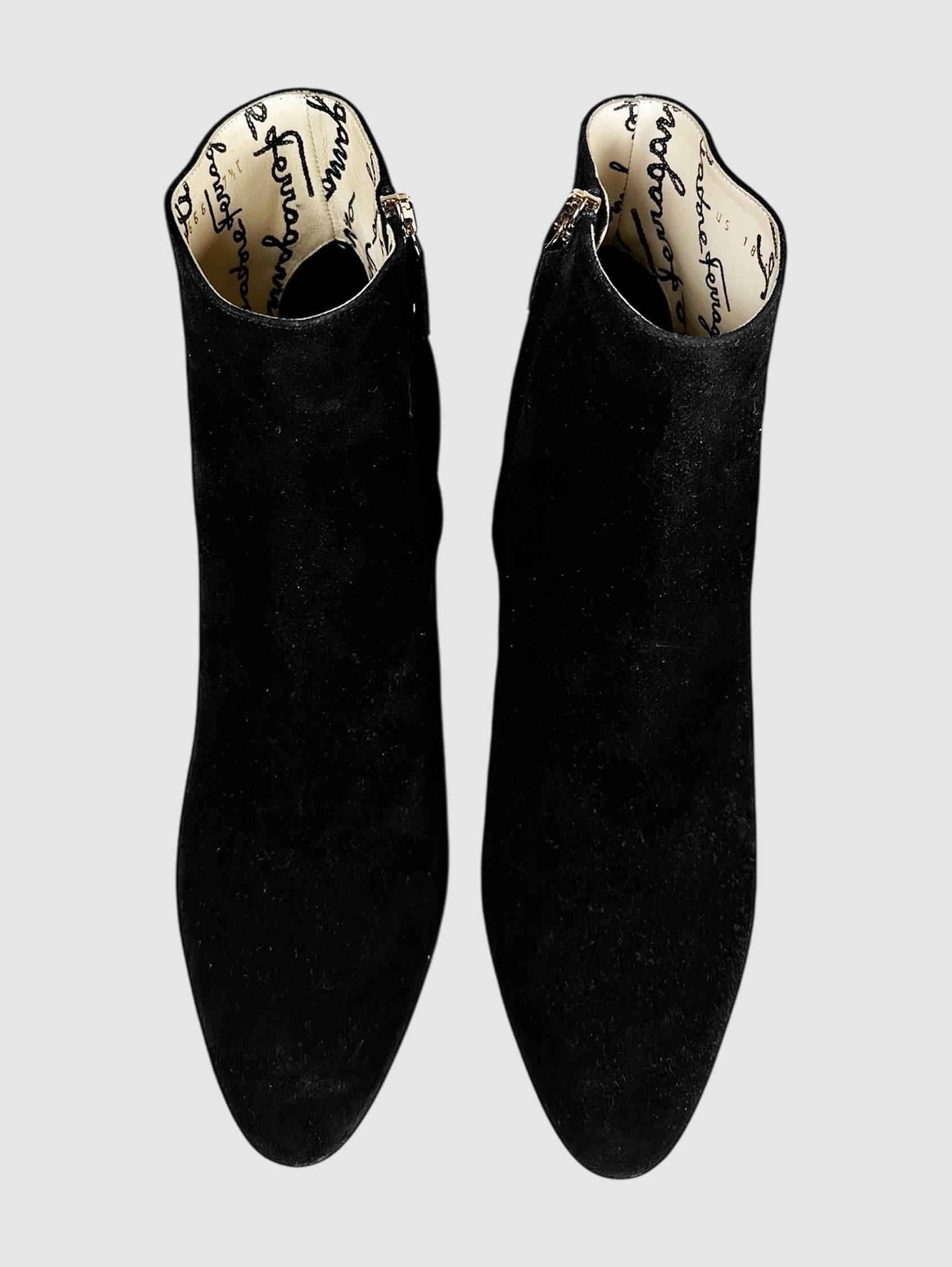 Suede Block Heel Ankle Boots - Size 7.5