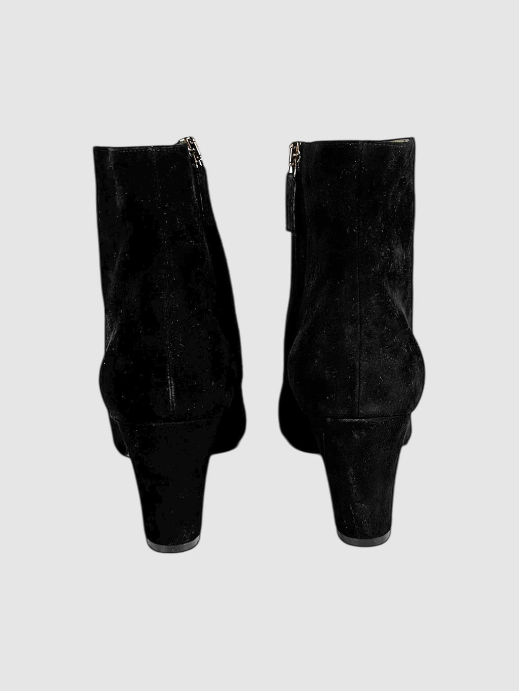 Suede Block Heel Ankle Boots - Size 7.5