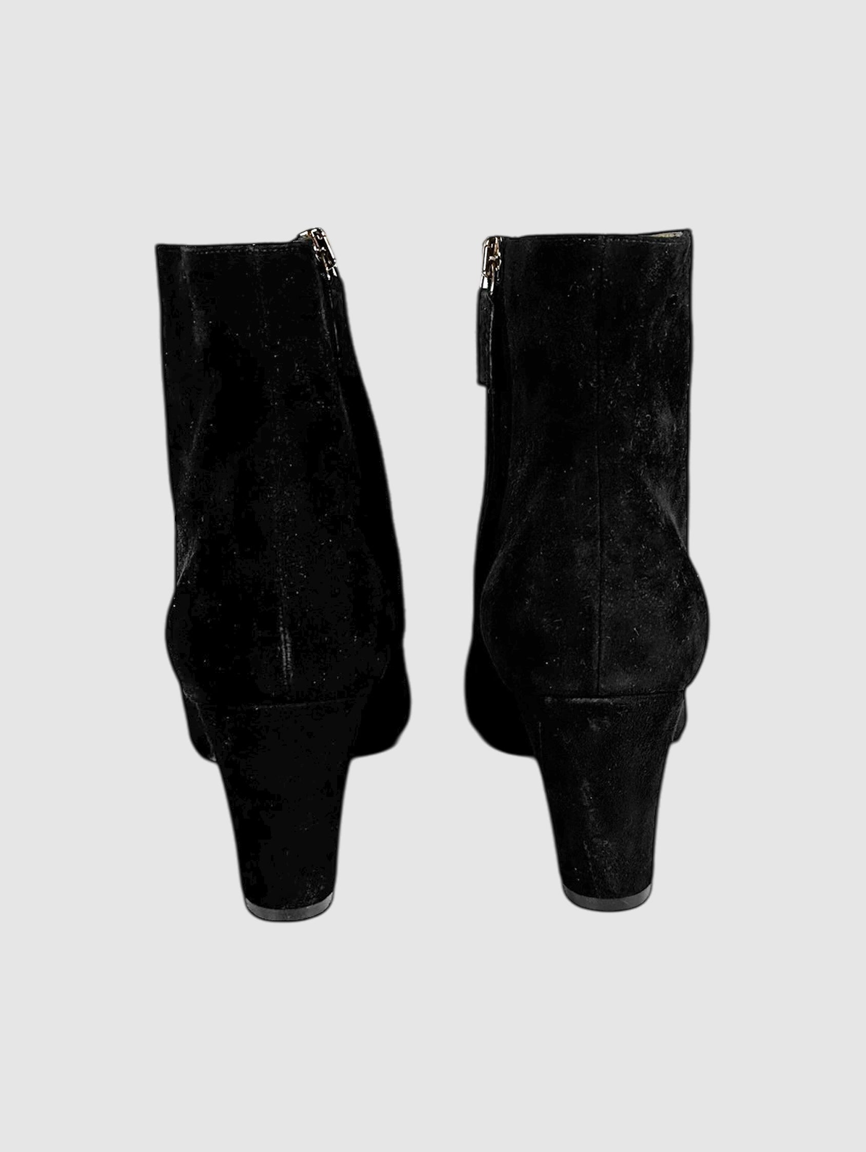 Suede Block Heel Ankle Boots - Size 7.5