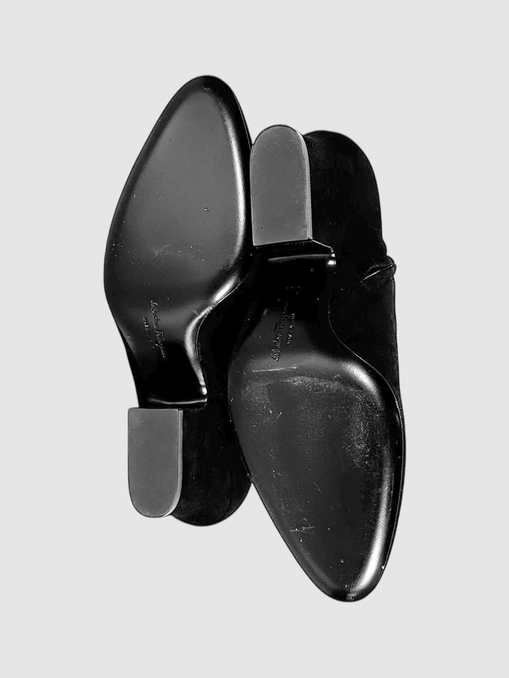 Suede Block Heel Ankle Boots - Size 7.5