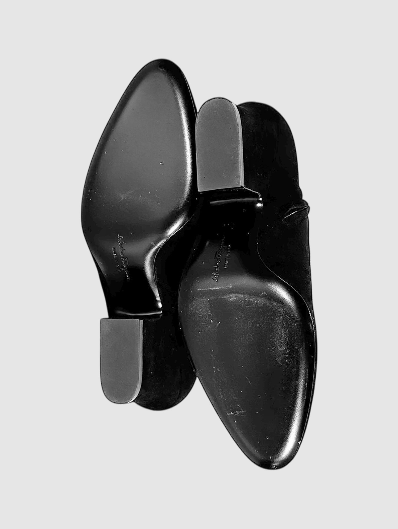 Suede Block Heel Ankle Boots - Size 7.5