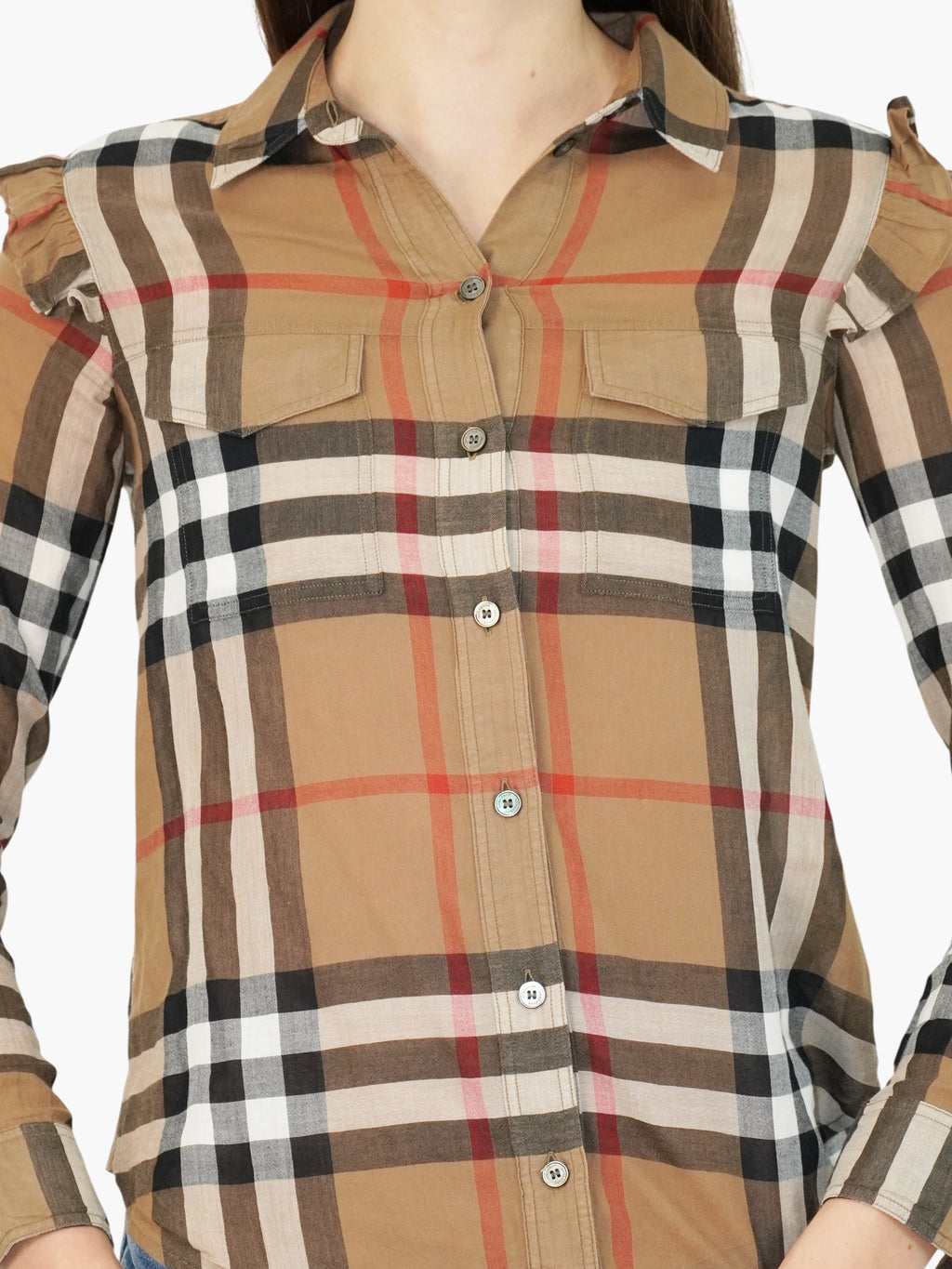 Ruffle Check Top