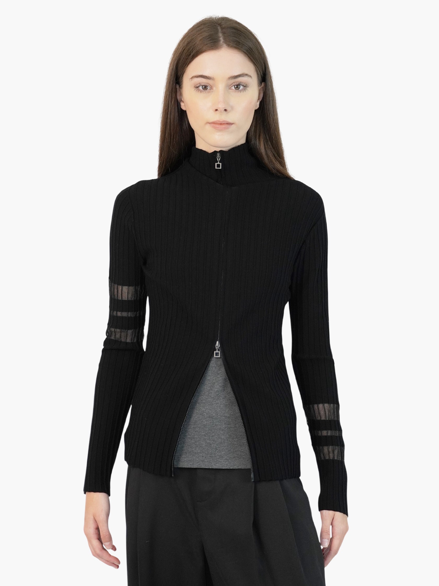 Ribbed Zip-Up Jacket