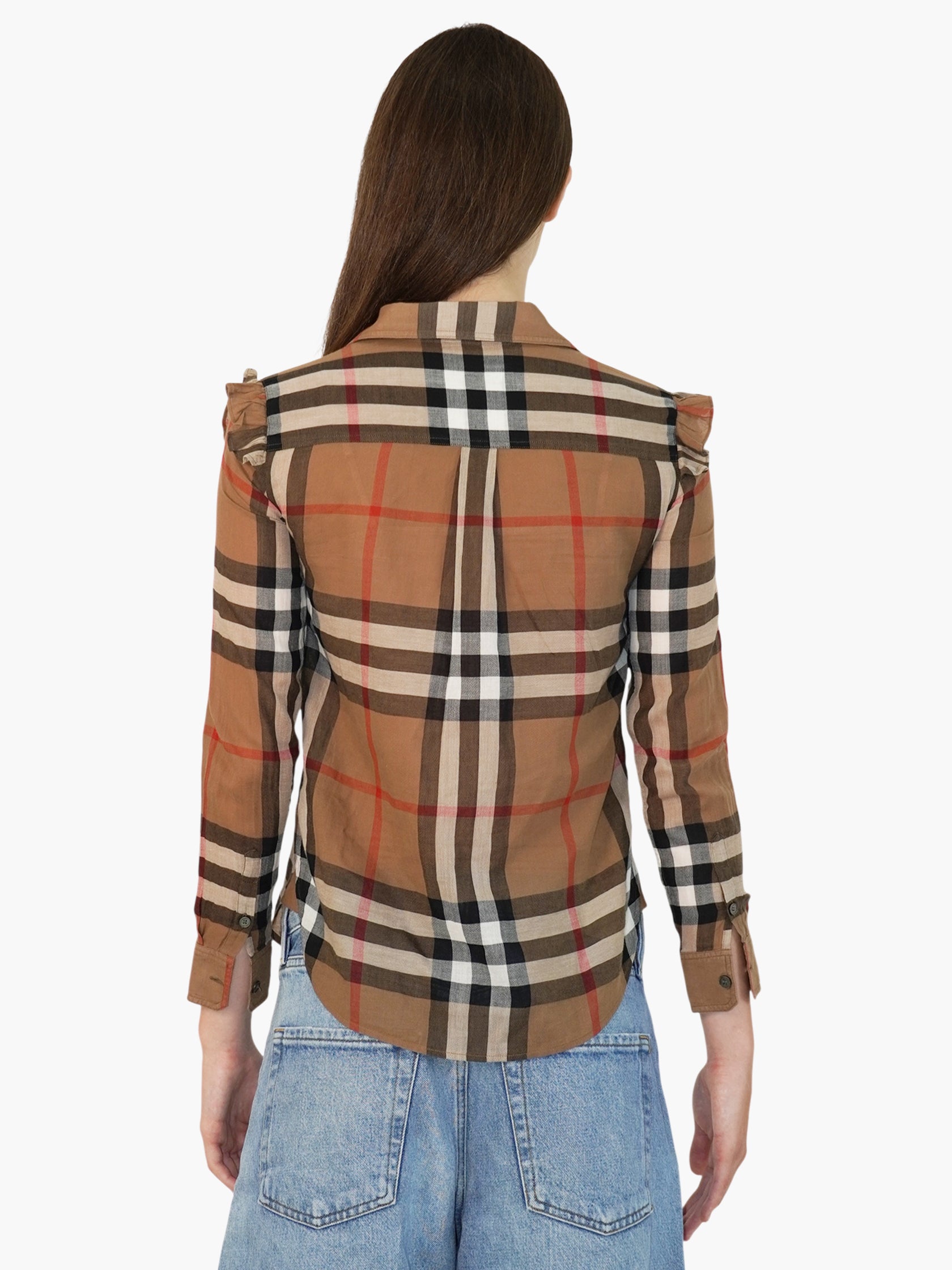 Ruffle Check Top