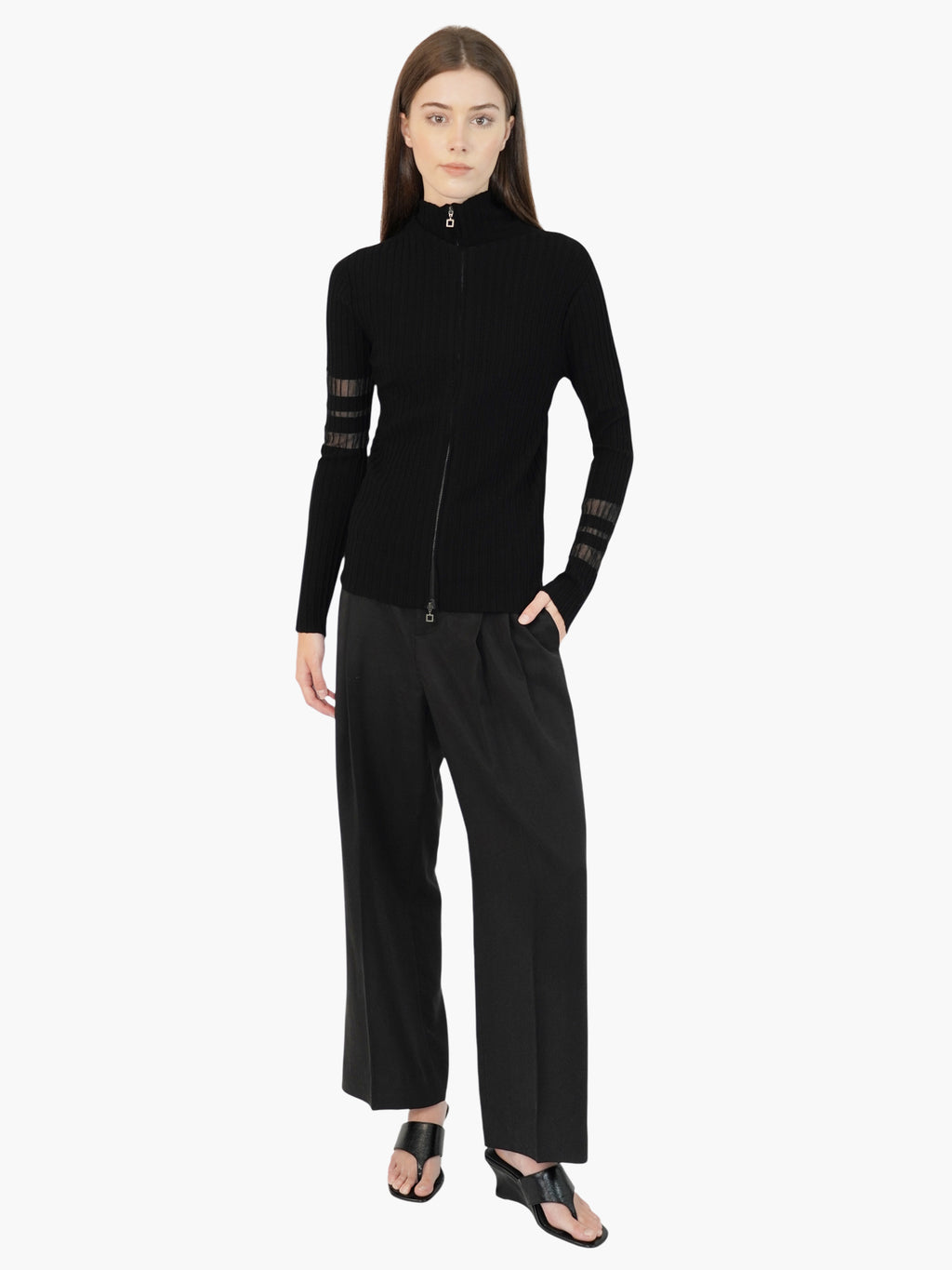 Ribbed Zip-Up Jacket