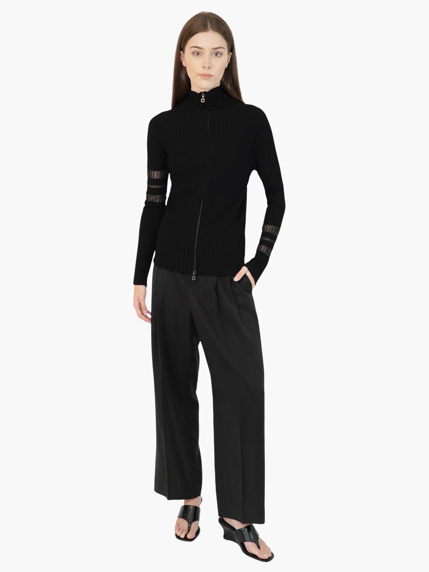 Ribbed Zip-Up Jacket