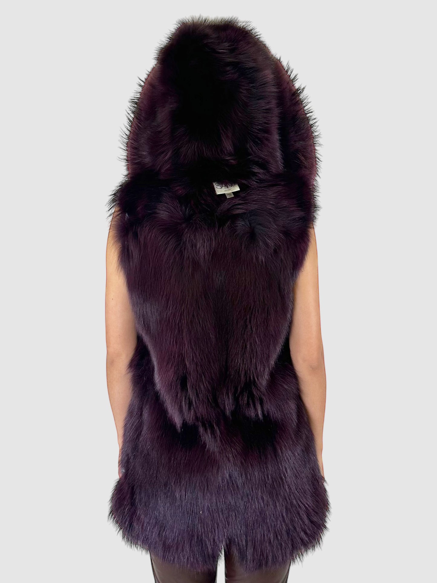 Reversible Hooded Fur Vest - Size XS