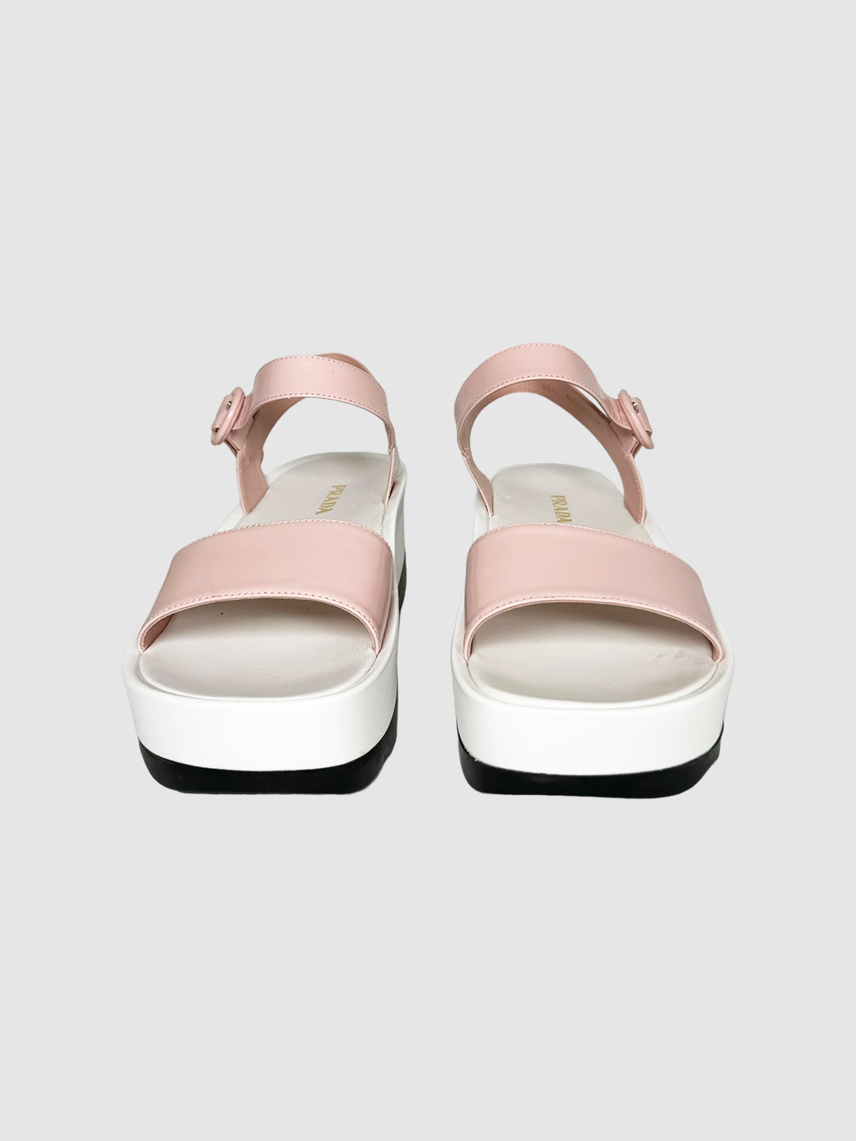 Leather Platform Sandals - Size 40.5