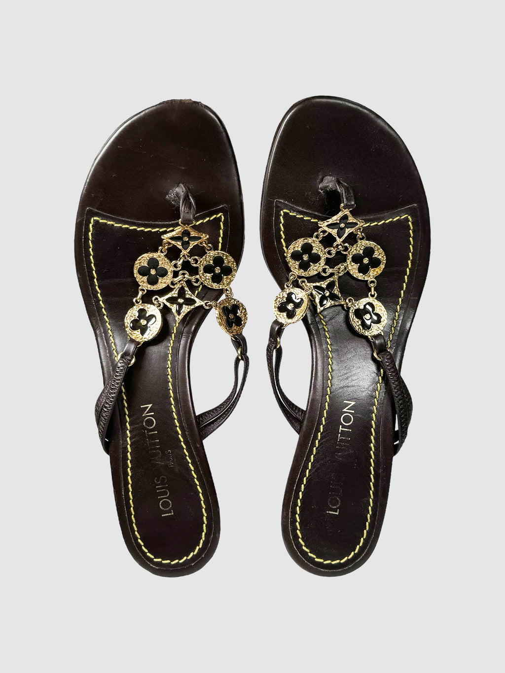 Floral Print Thong Sandals - Size 40