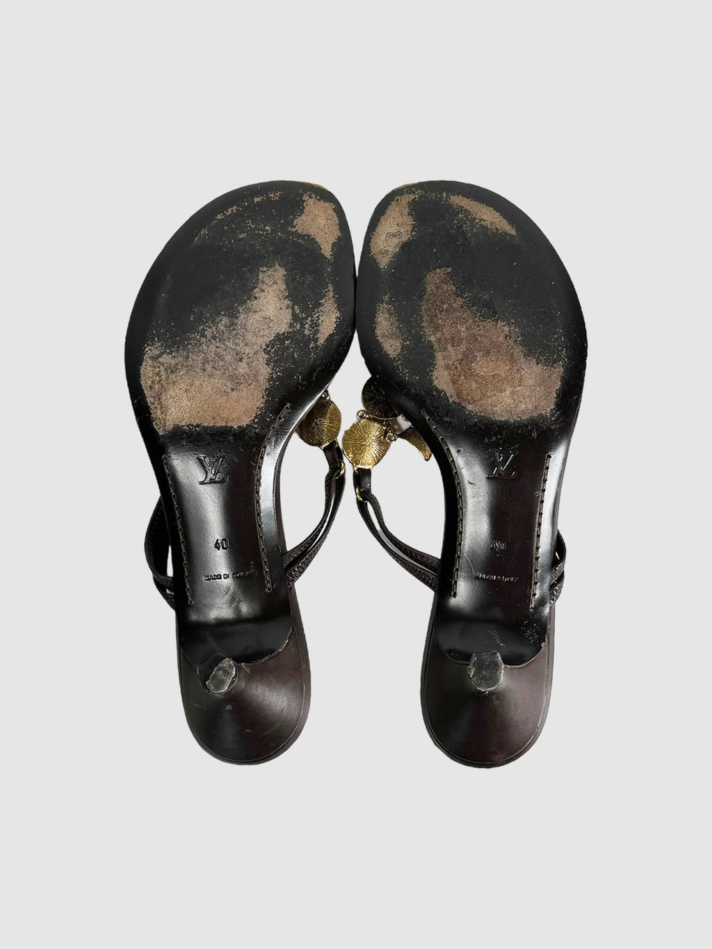 Floral Print Thong Sandals - Size 40