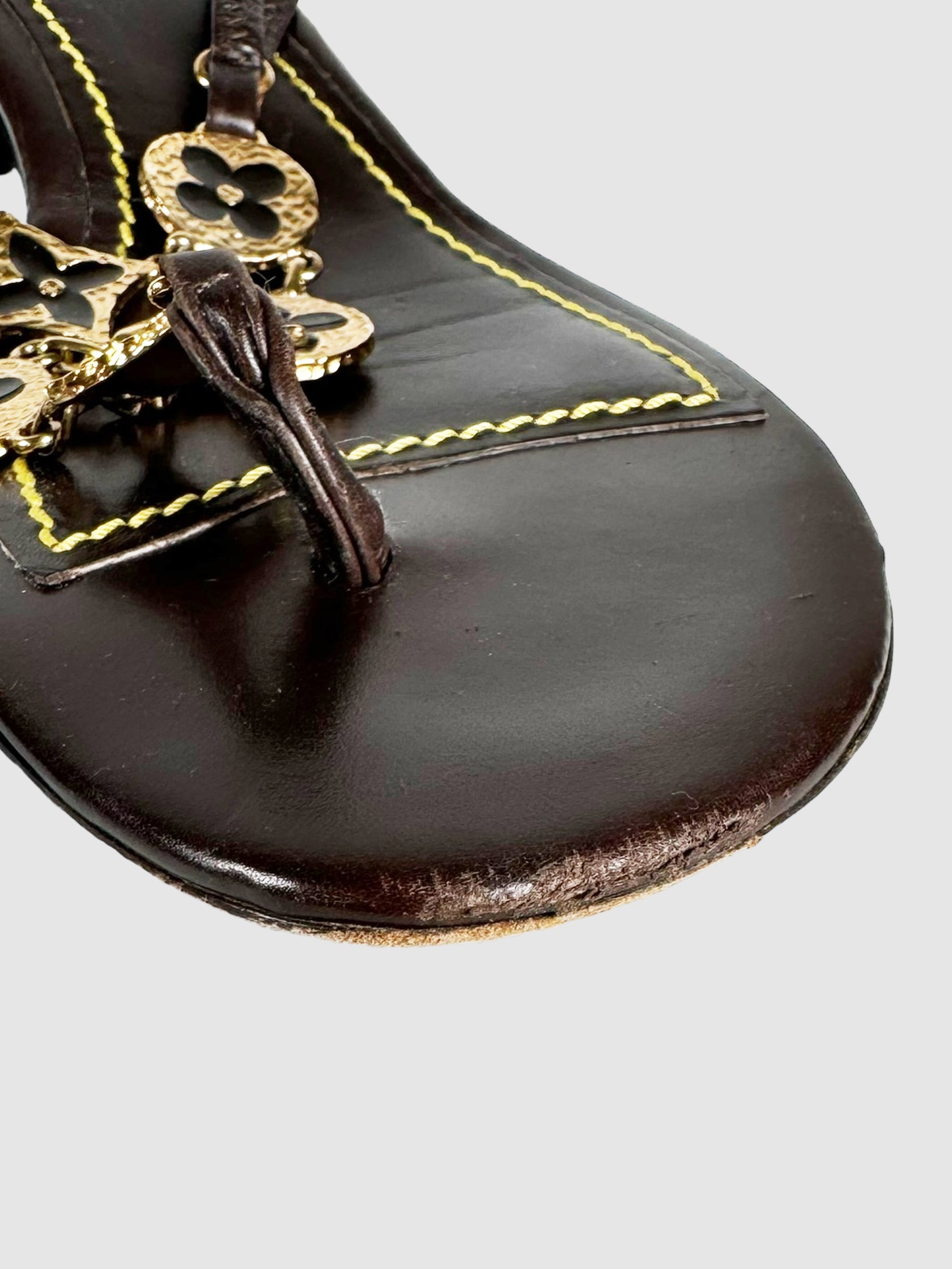 Floral Print Thong Sandals - Size 40