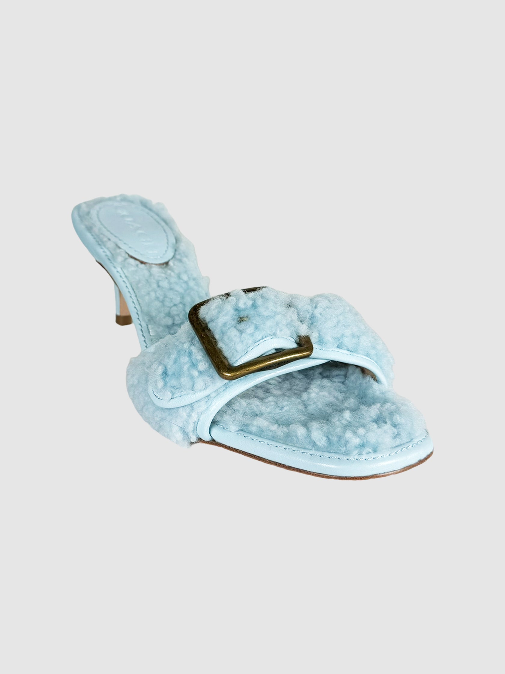 Shearling Kitten Heels - Size 6