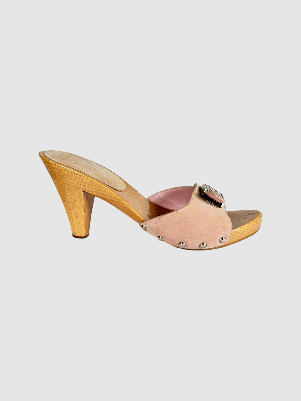 CC Suede Wooden Heels - Size 36