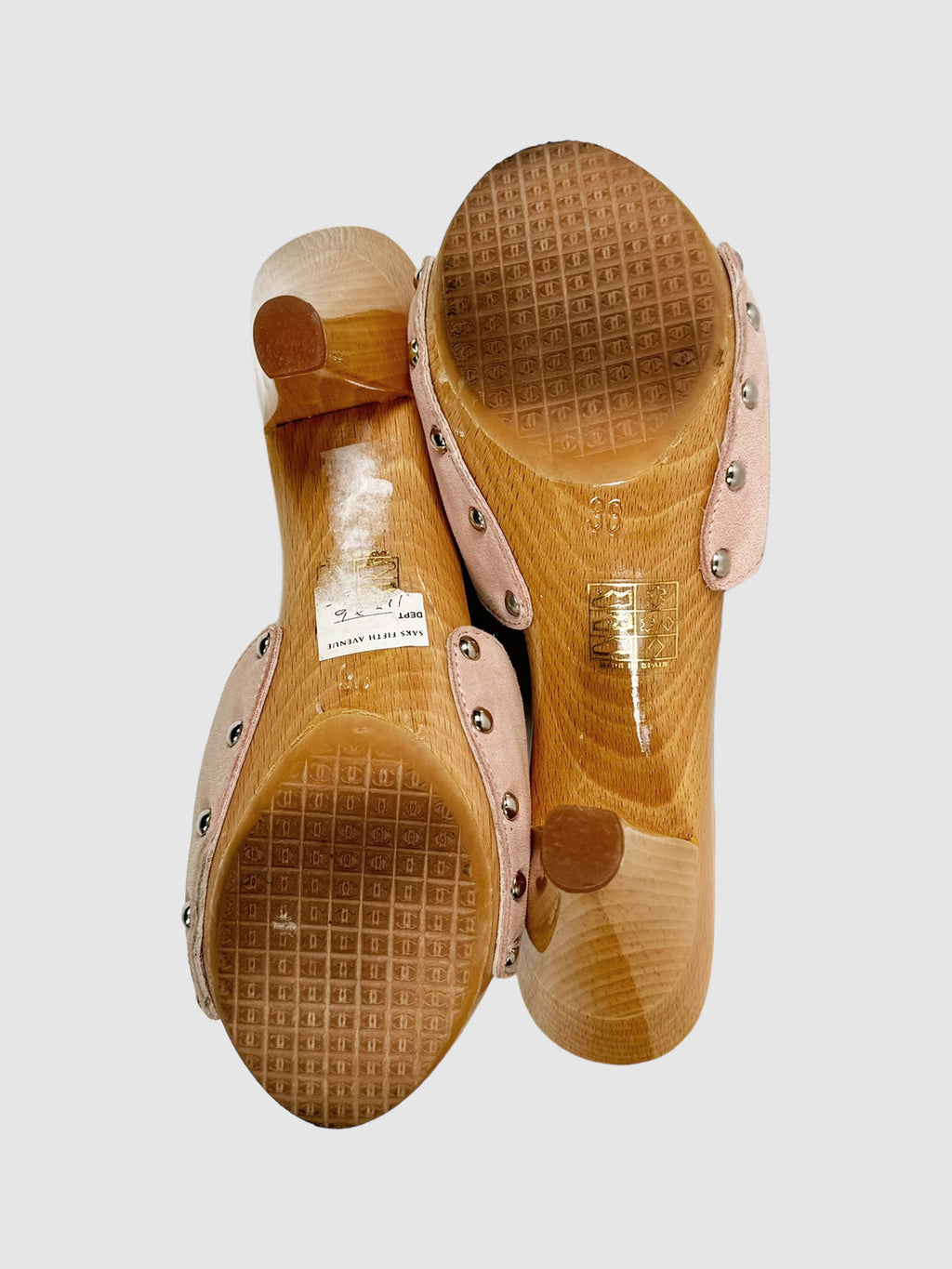 CC Suede Wooden Heels - Size 36